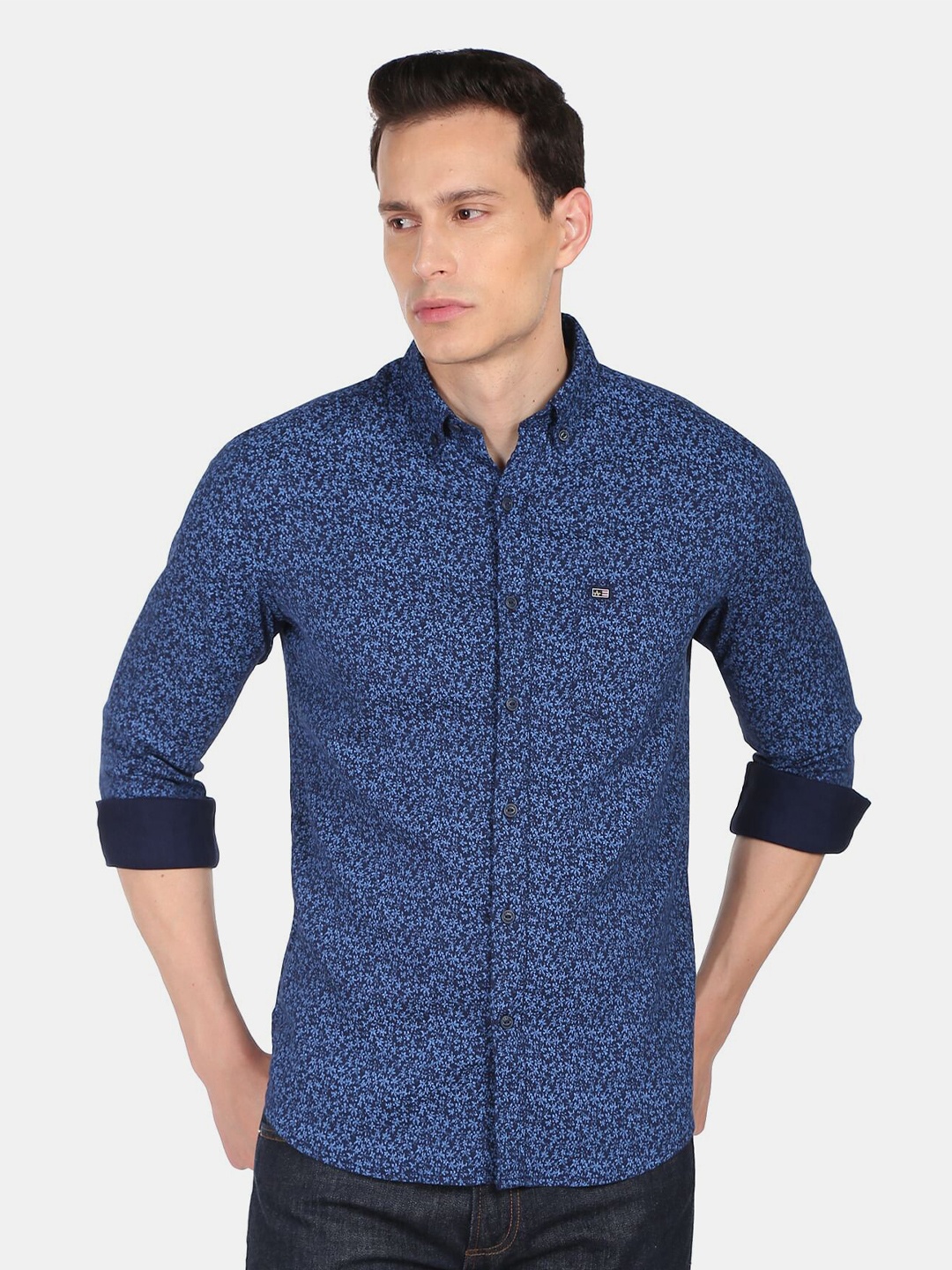 

Arrow Sport Men Blue Slim Fit Floral Printed Casual Shirt