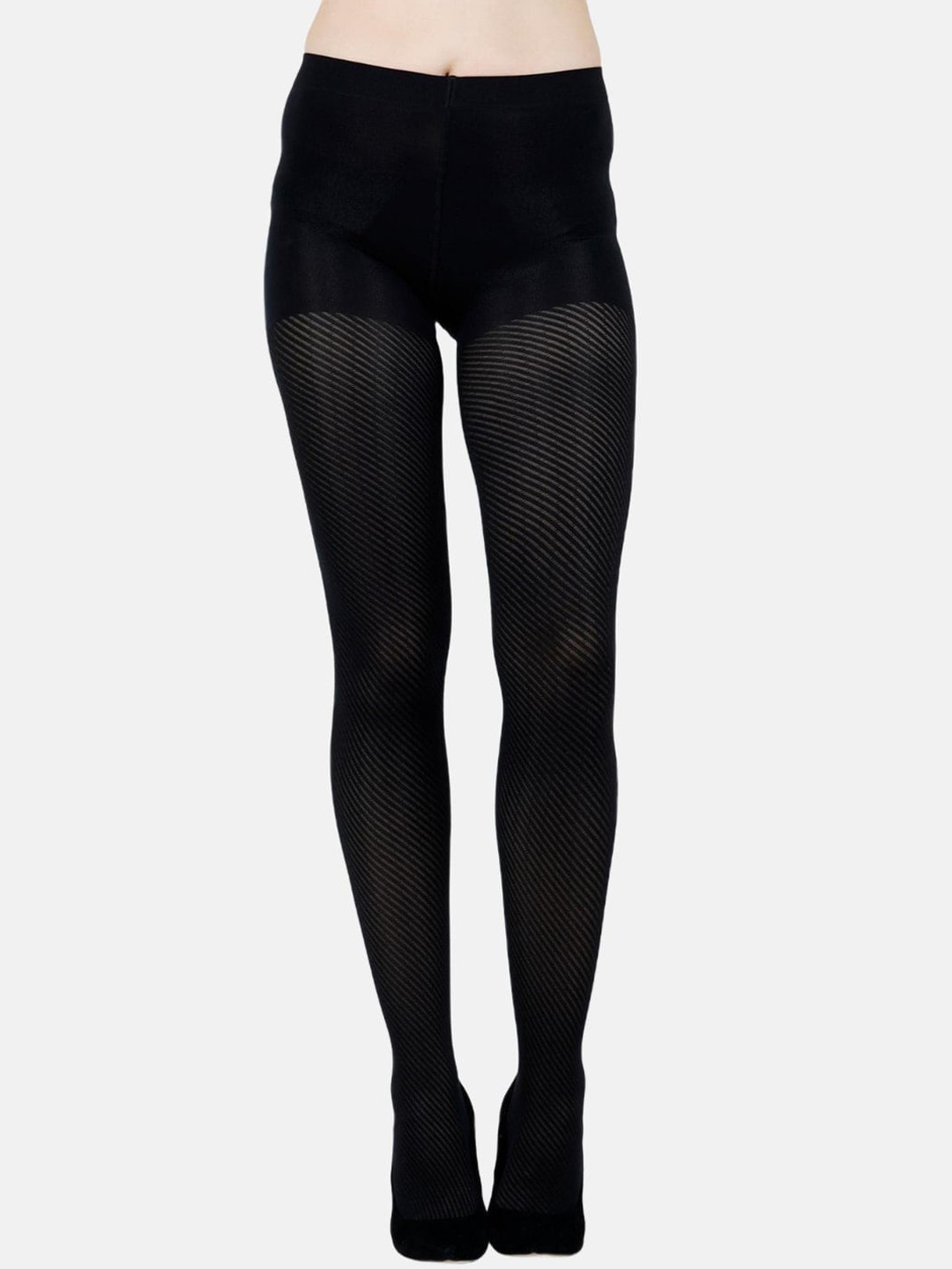 

N2S NEXT2SKIN Women Black Self-Design Pantyhose Stockings