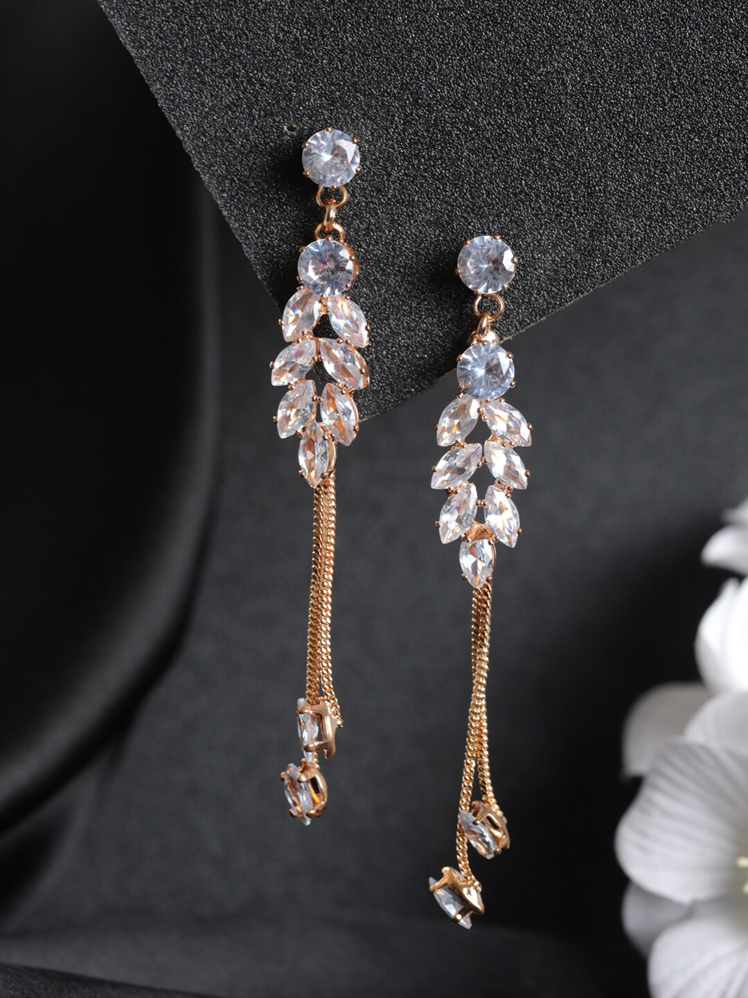 

Priyaasi Contemporary Gold-Plated Ear Cuff Earrings, White