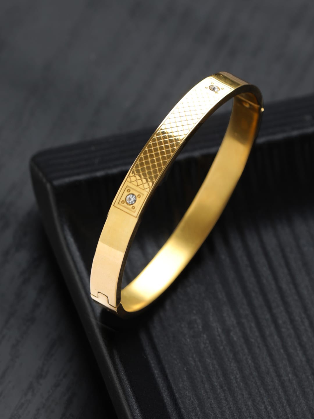 

Priyaasi Women Brass Gold-Plated Bangle-Style Bracelet