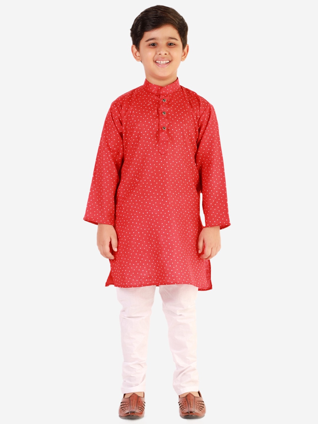 Pro-Ethic STYLE DEVELOPER Boys Pure Cotton Kurta with Pyjamas, Maroon