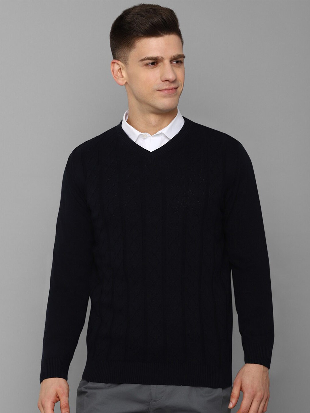 

Allen Solly Men Black Pure Cotton Pullover