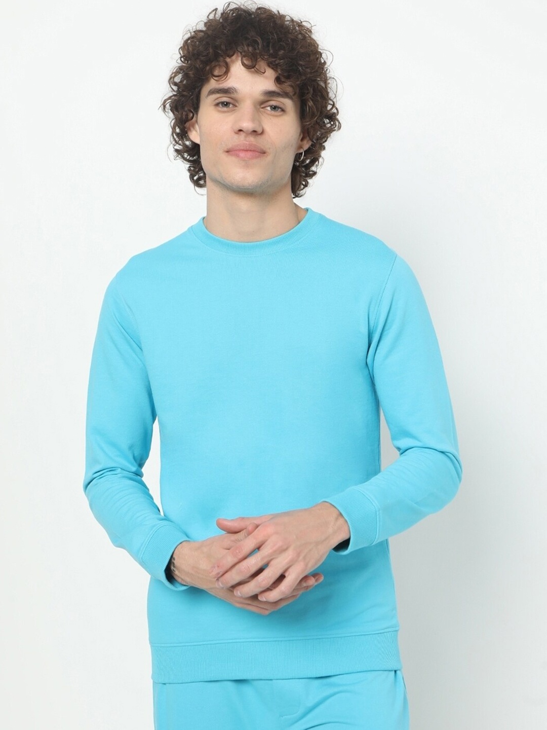 

Bewakoof Men Blue Cotton Sweatshirt
