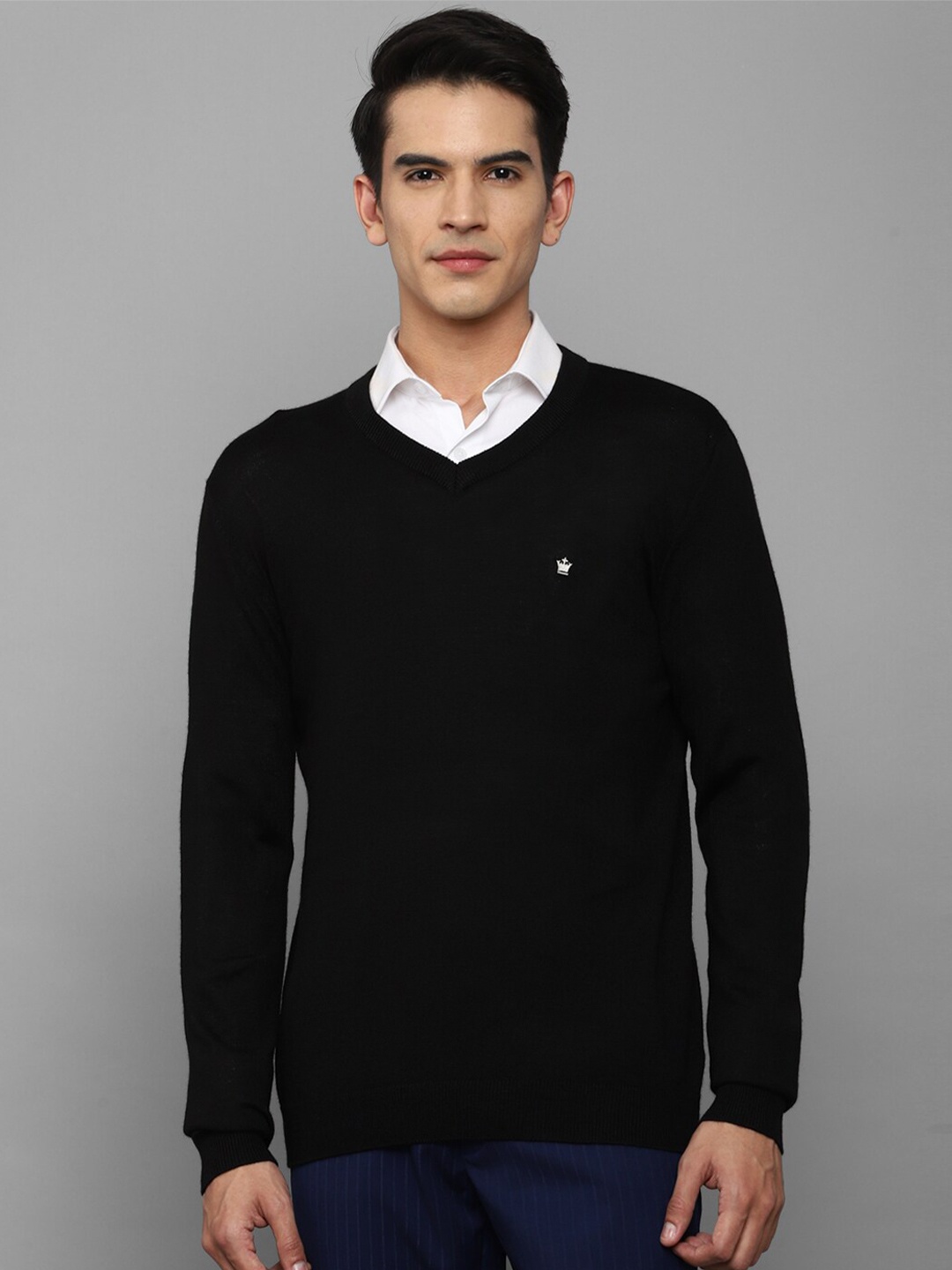 

Louis Philippe Men Black Pure Cotton Pullover