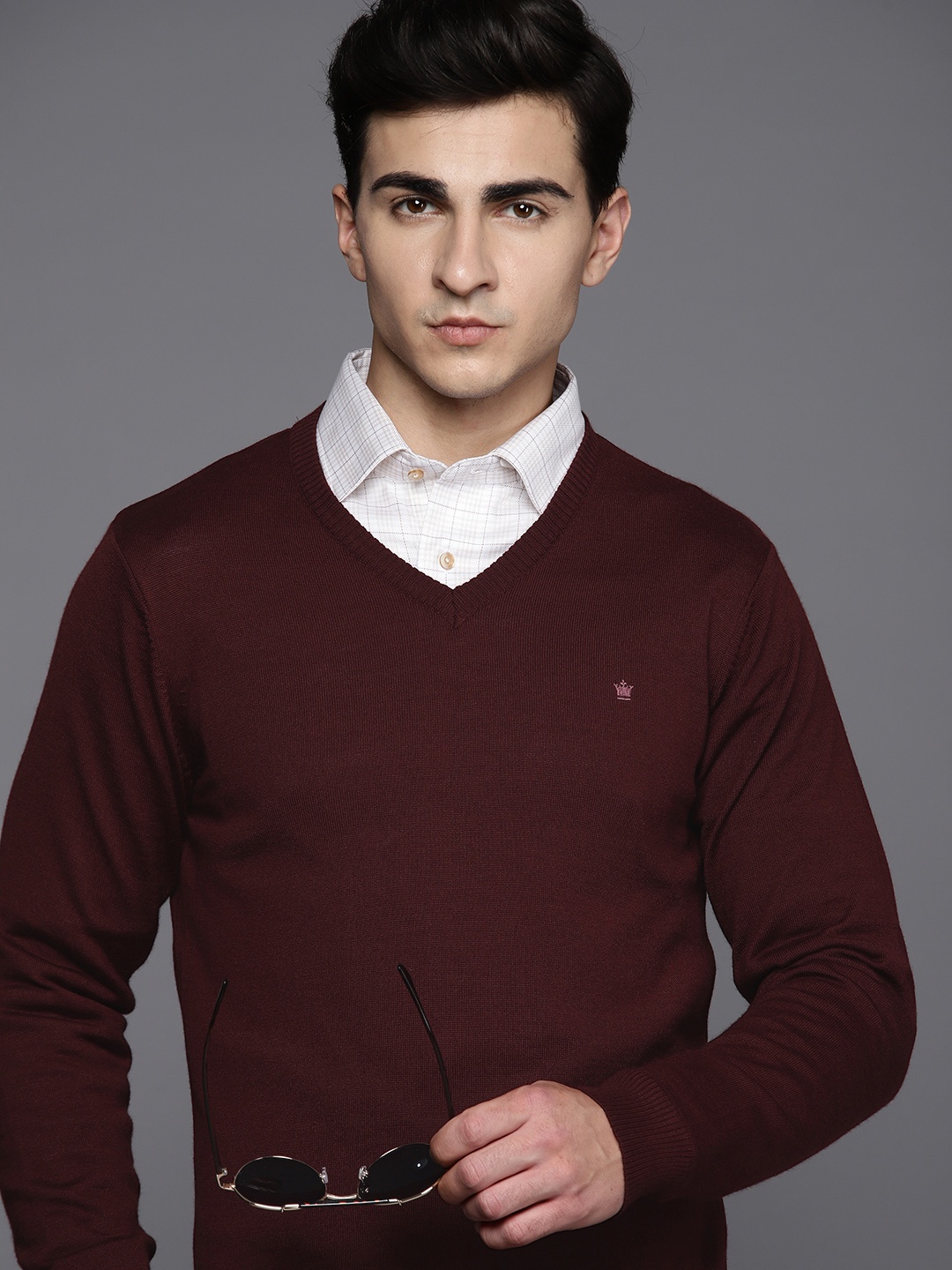 

Louis Philippe Solid Pullover, Burgundy