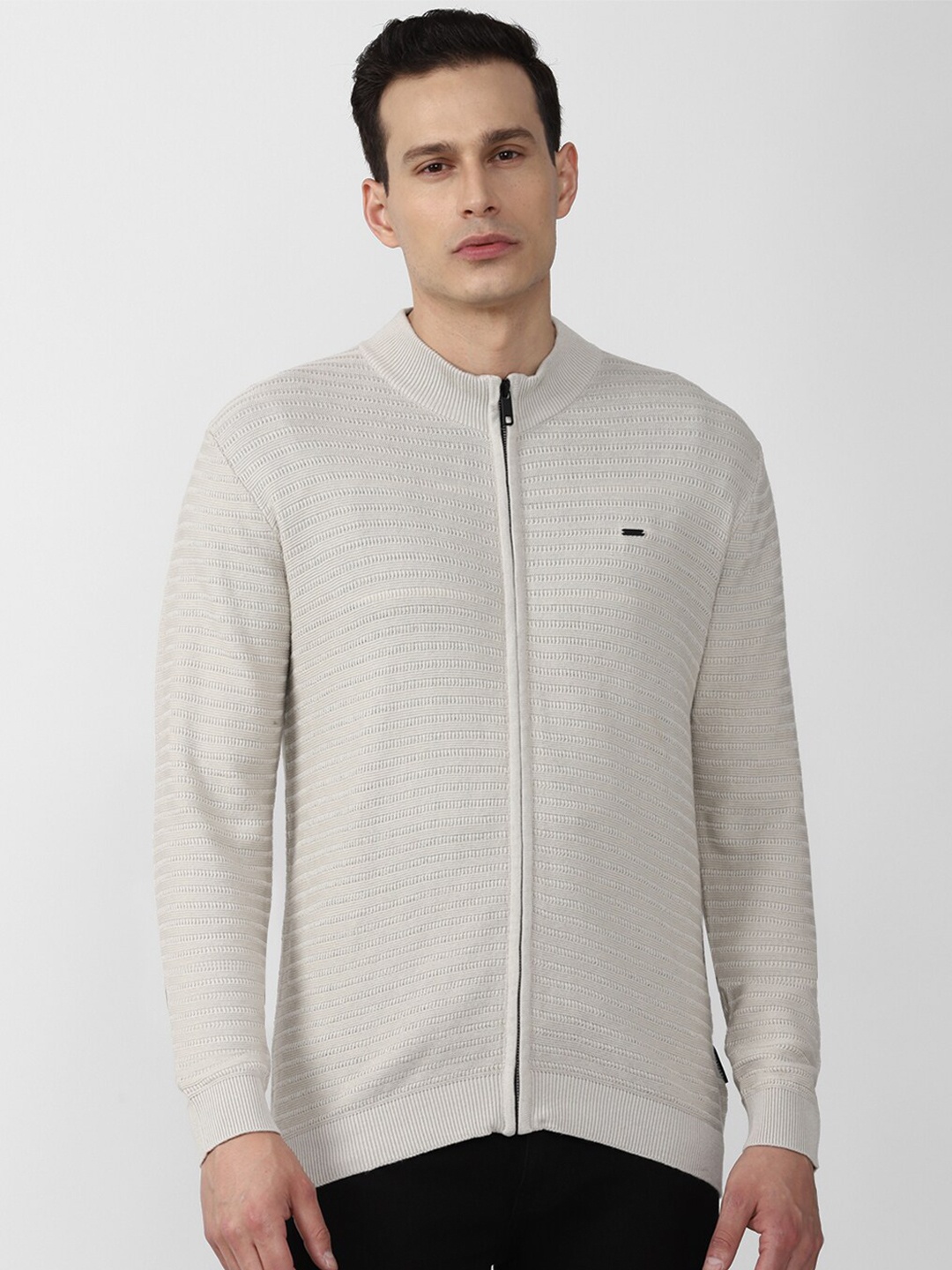 

Van Heusen Sport Men Beige Cable Knit Pure Cotton Cardigan