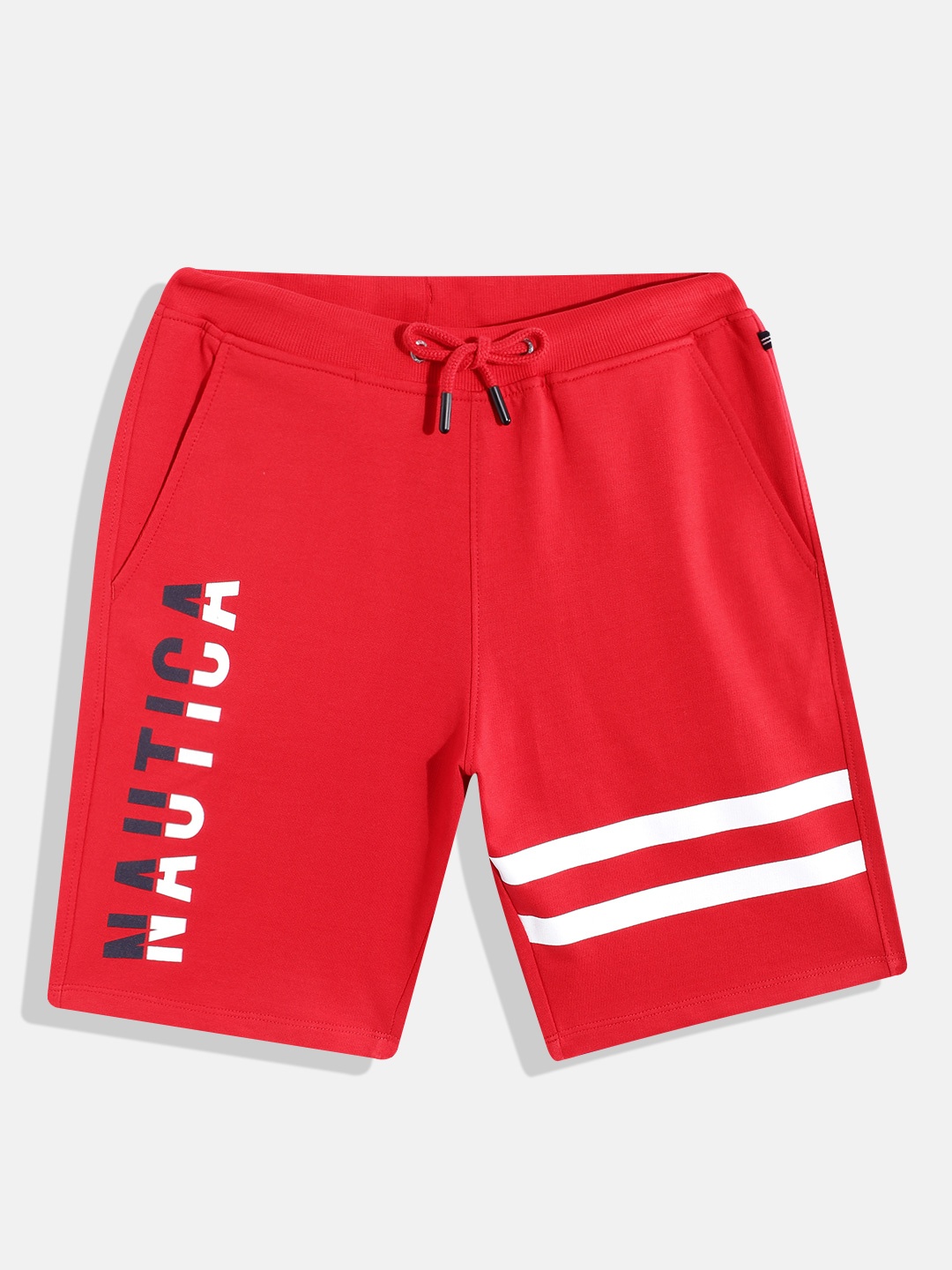 

Nautica Boys Pure Cotton Brand Logo Printed Shorts, Red