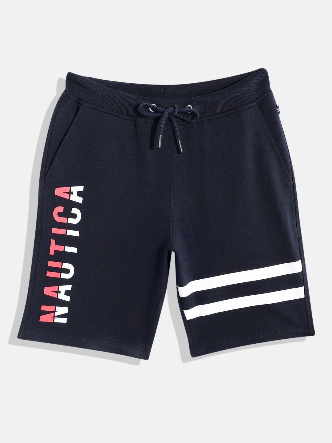 

Nautica Boys Pure Cotton Brand Logo Printed Shorts, Black