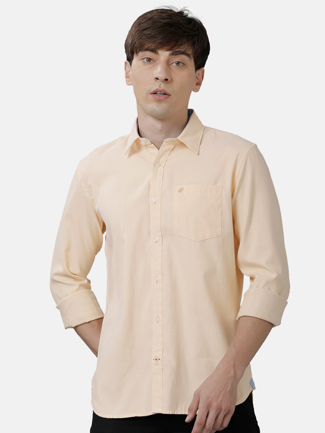 

Double Two Men Yellow Slim Fit Casual Shirt