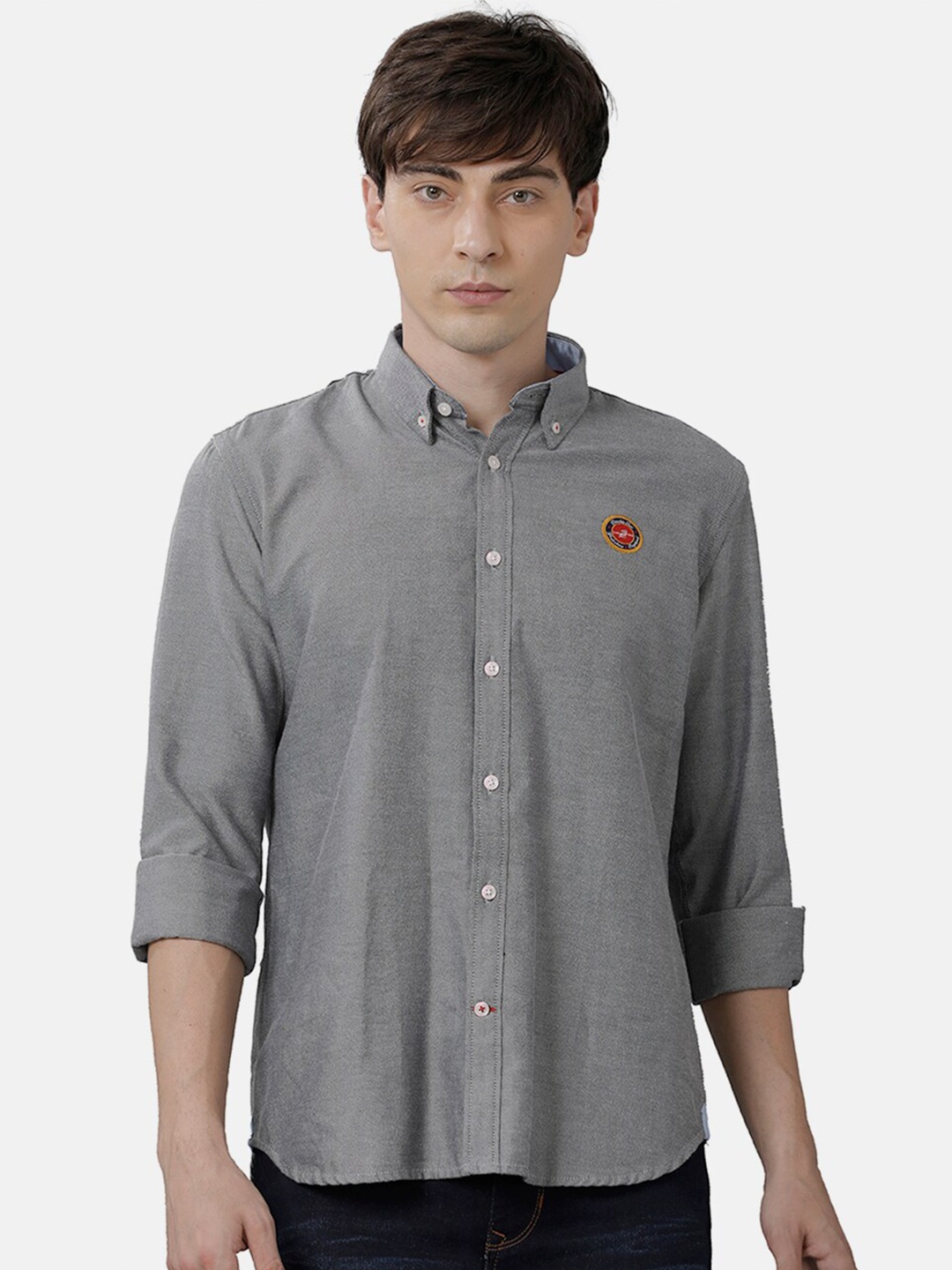 

Double Two Men Black Slim Fit Casual Shirt