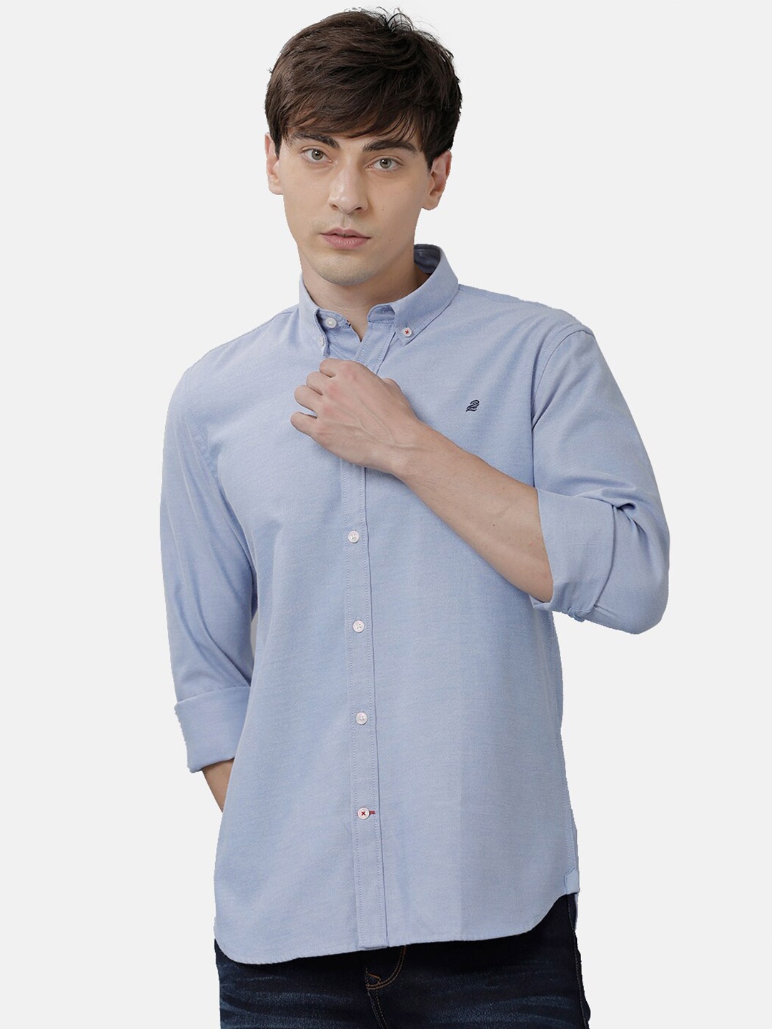 

Double Two Men Blue Slim Fit Casual Shirt