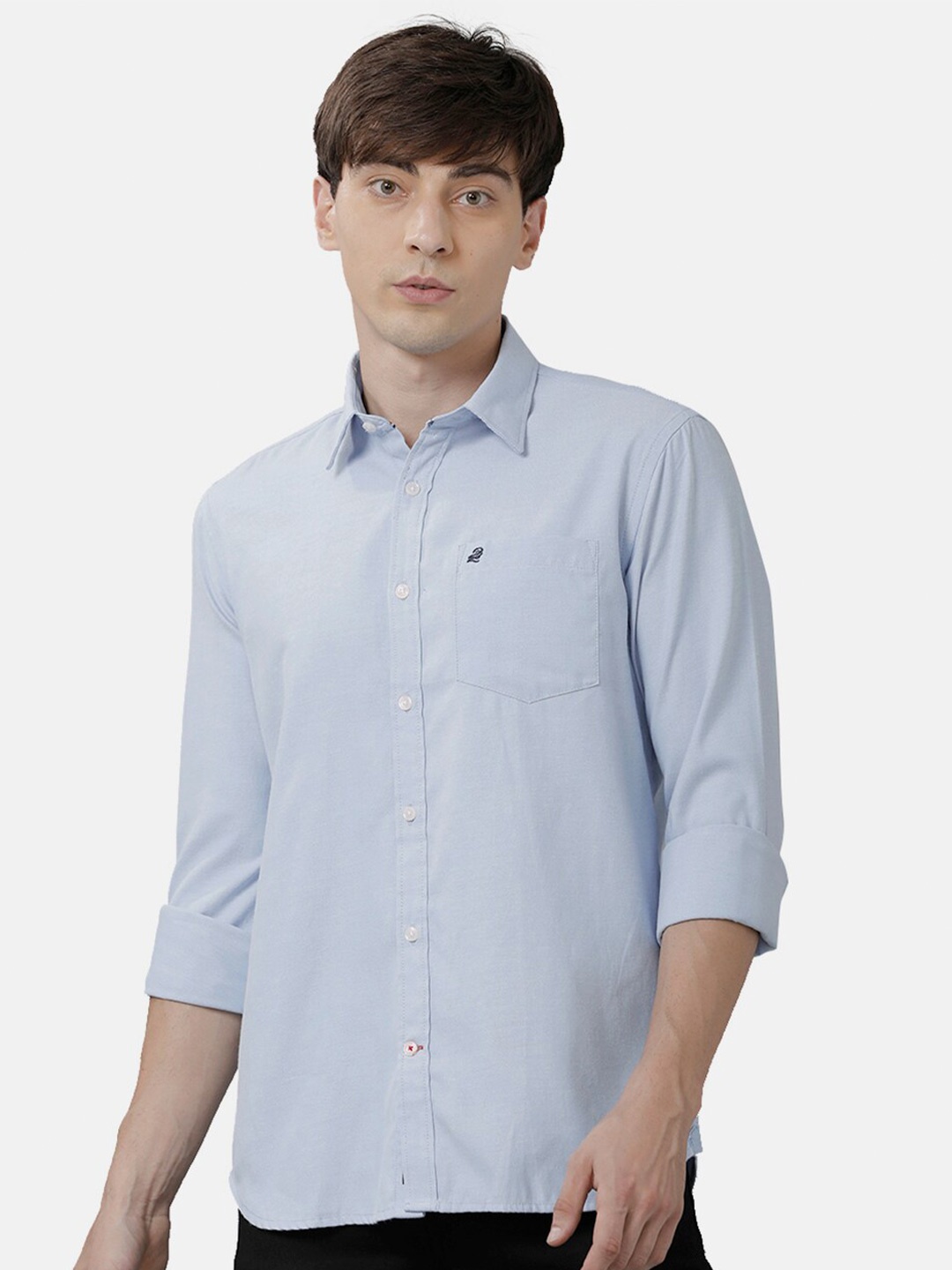 

Double Two Men Blue Slim Fit Casual Shirt