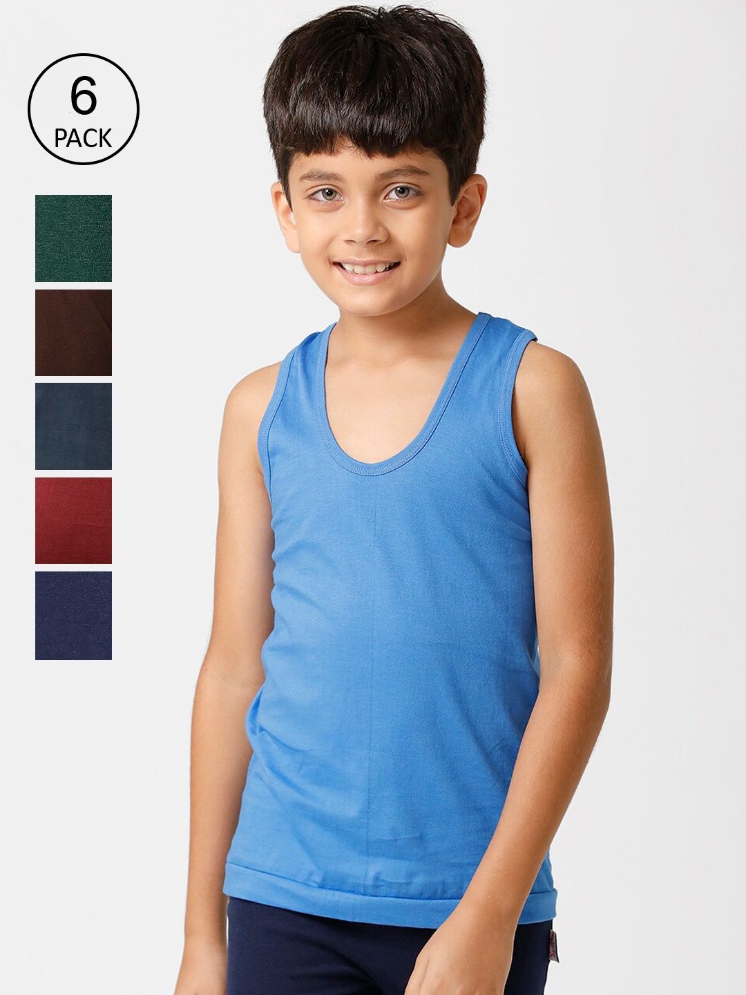 

Ramraj Boys Pack of 6 Innerwear Vests, Blue