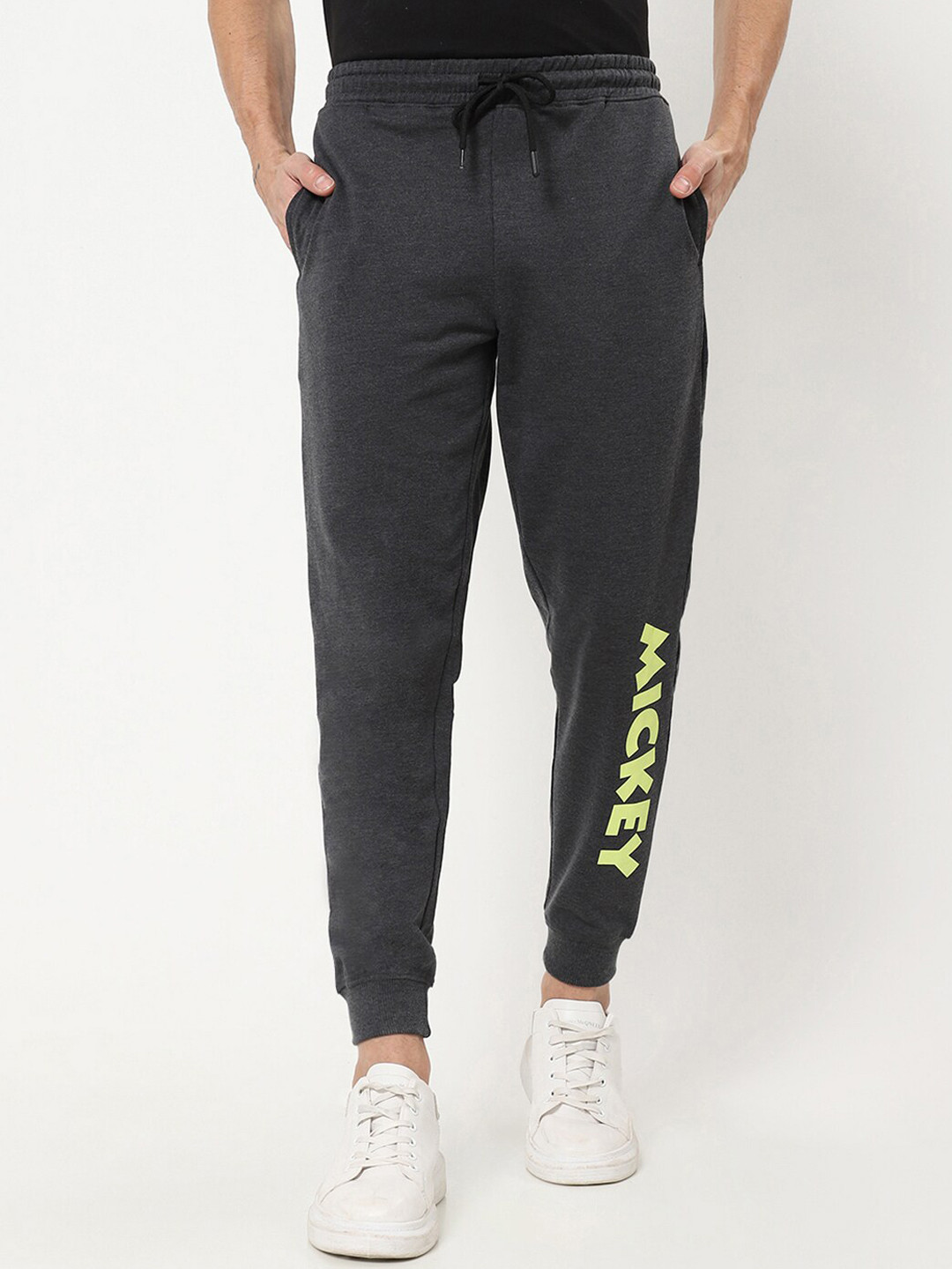 

Bewakoof Men Grey Typography Cotton Joggers