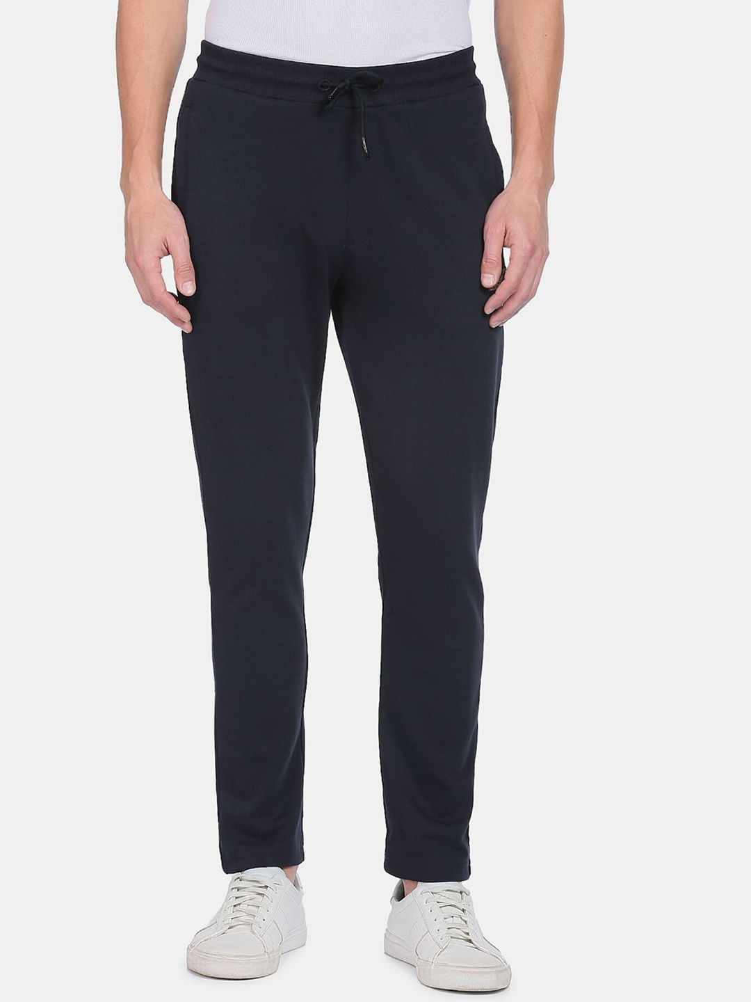 

Arrow Sport Men Navy Blue Solid Straight-Fit Track Pants
