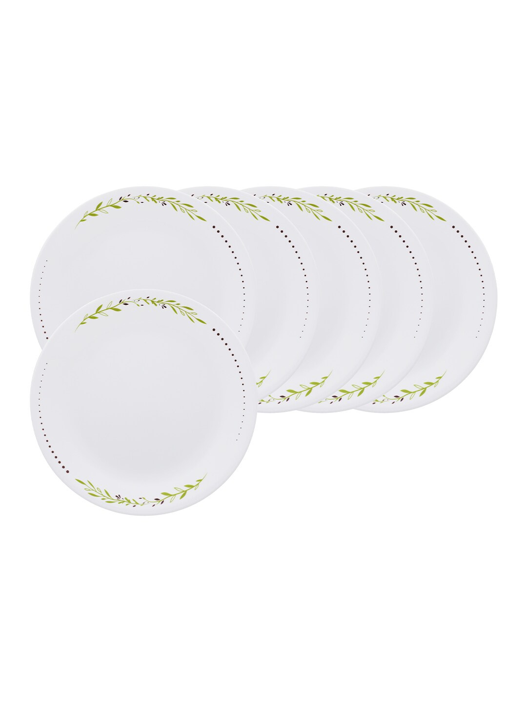

Corelle Pack of 6 Pieces Floral Printed Glossy Plates, White