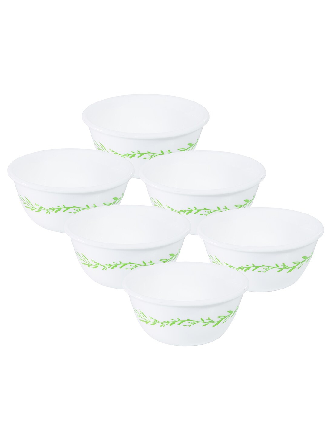 

Corelle Set Of 6 Floral Printed Glossy Bowls, White