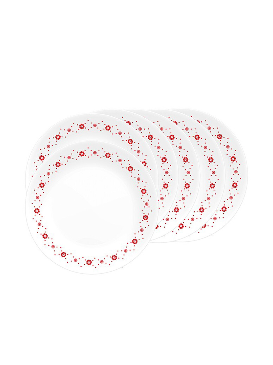 

Corelle Set of 6 Dishwasher And Microwave Safe Pieces Floral Printed Glossy Plates, White