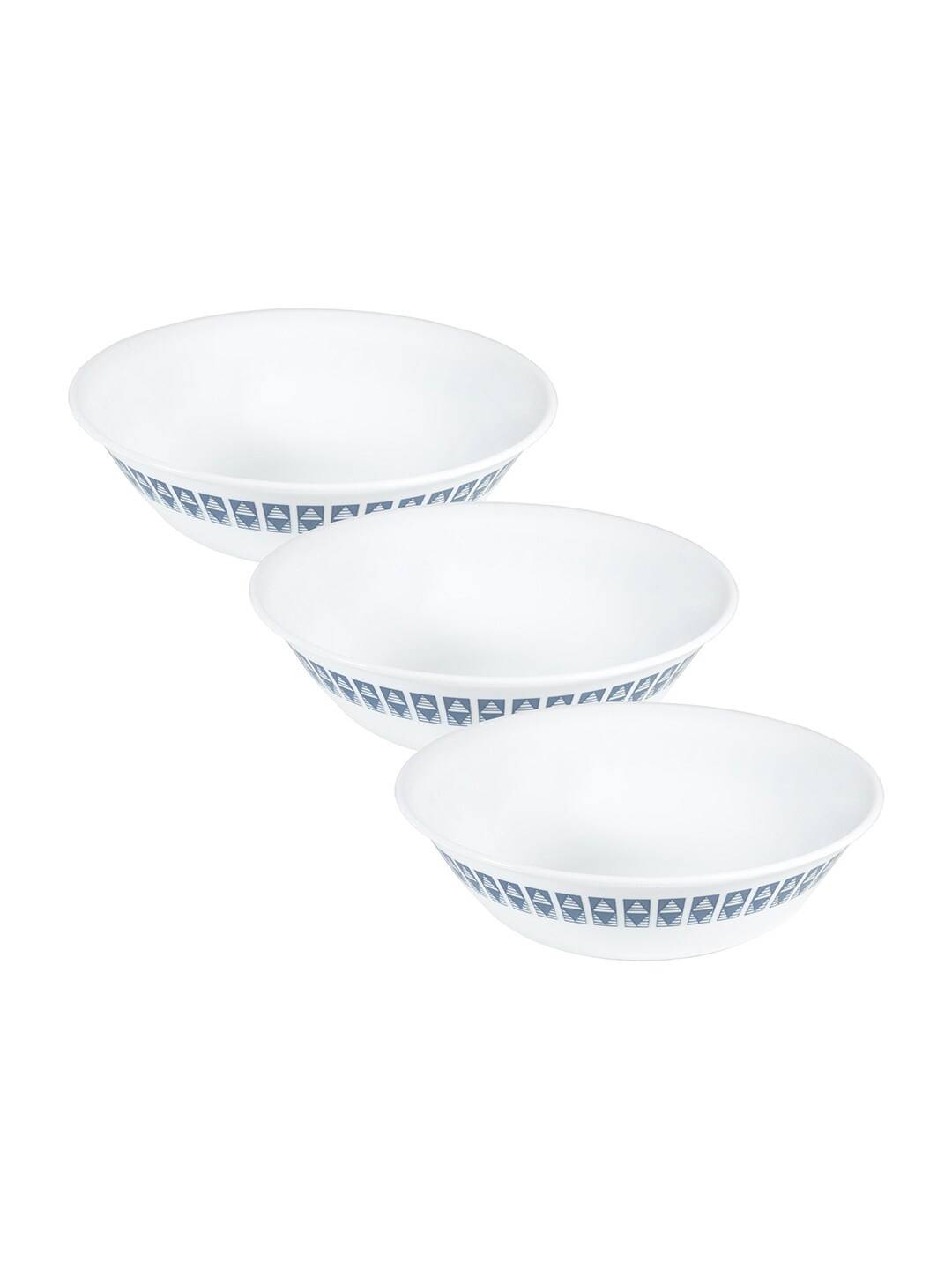 

Corelle Set of 3 Dishwasher And Microwave Safe Floral Printed Glossy Bowls, White