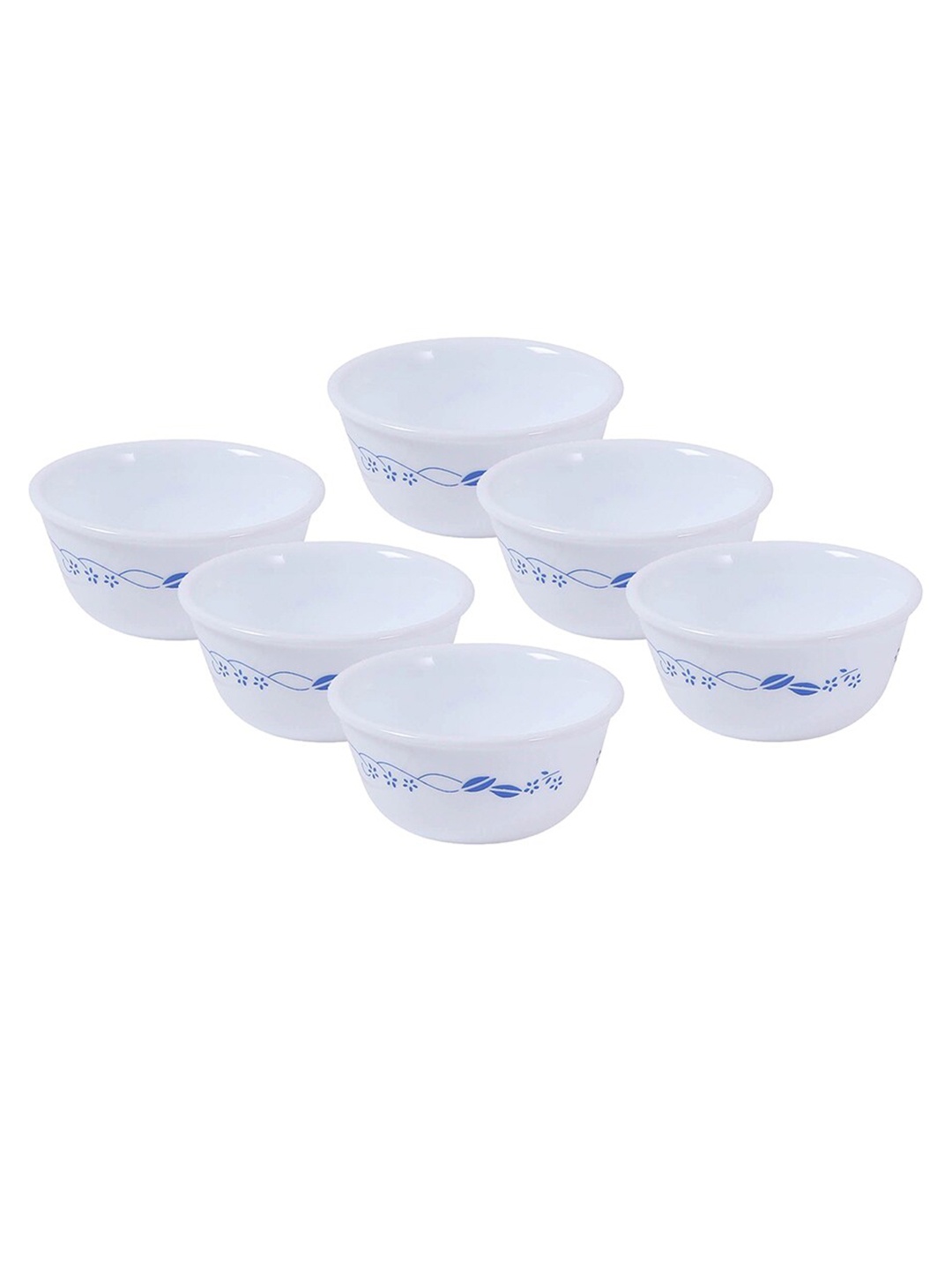 Corelle Set Of 6 Dishwasher And Microwave Safe Floral Printed Glossy Bowls, White