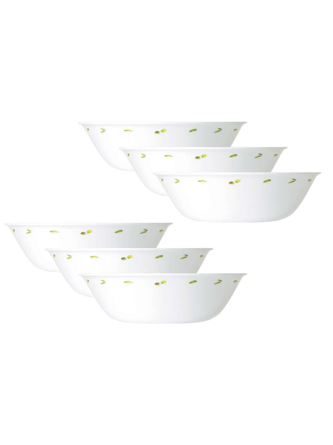 

Corelle Set Of 6 Dishwasher And Microwave Safe Floral Printed Glossy Bowls 532 ML Each, White