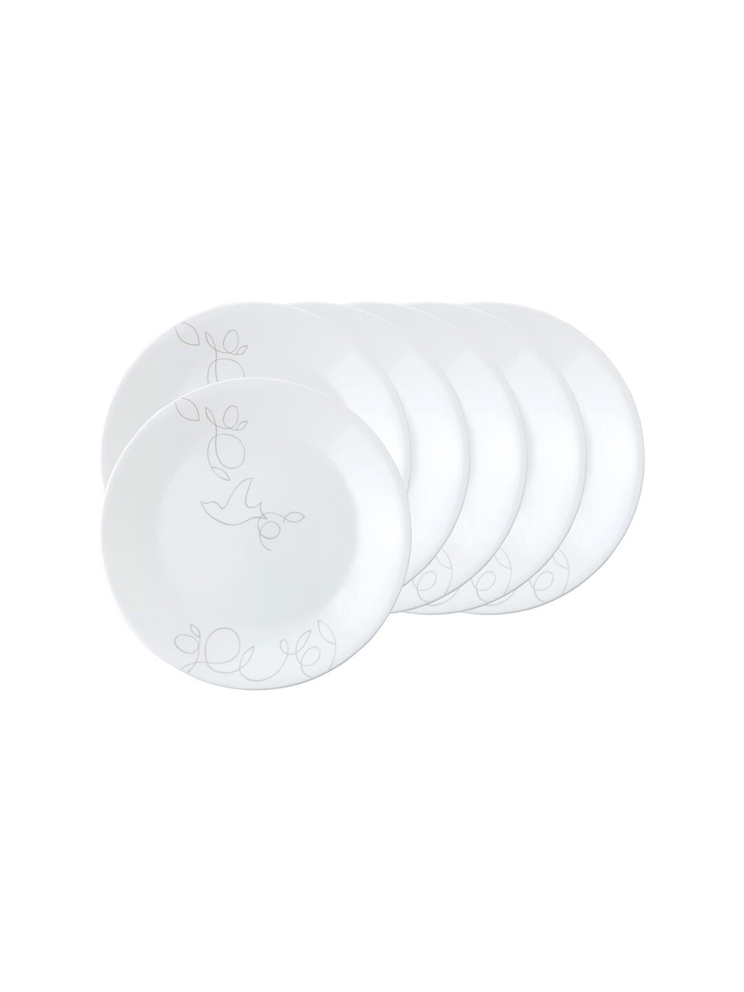 

Corelle Set Of 6 Dishwasher And Microwave Safe Printed Glossy Plates, White