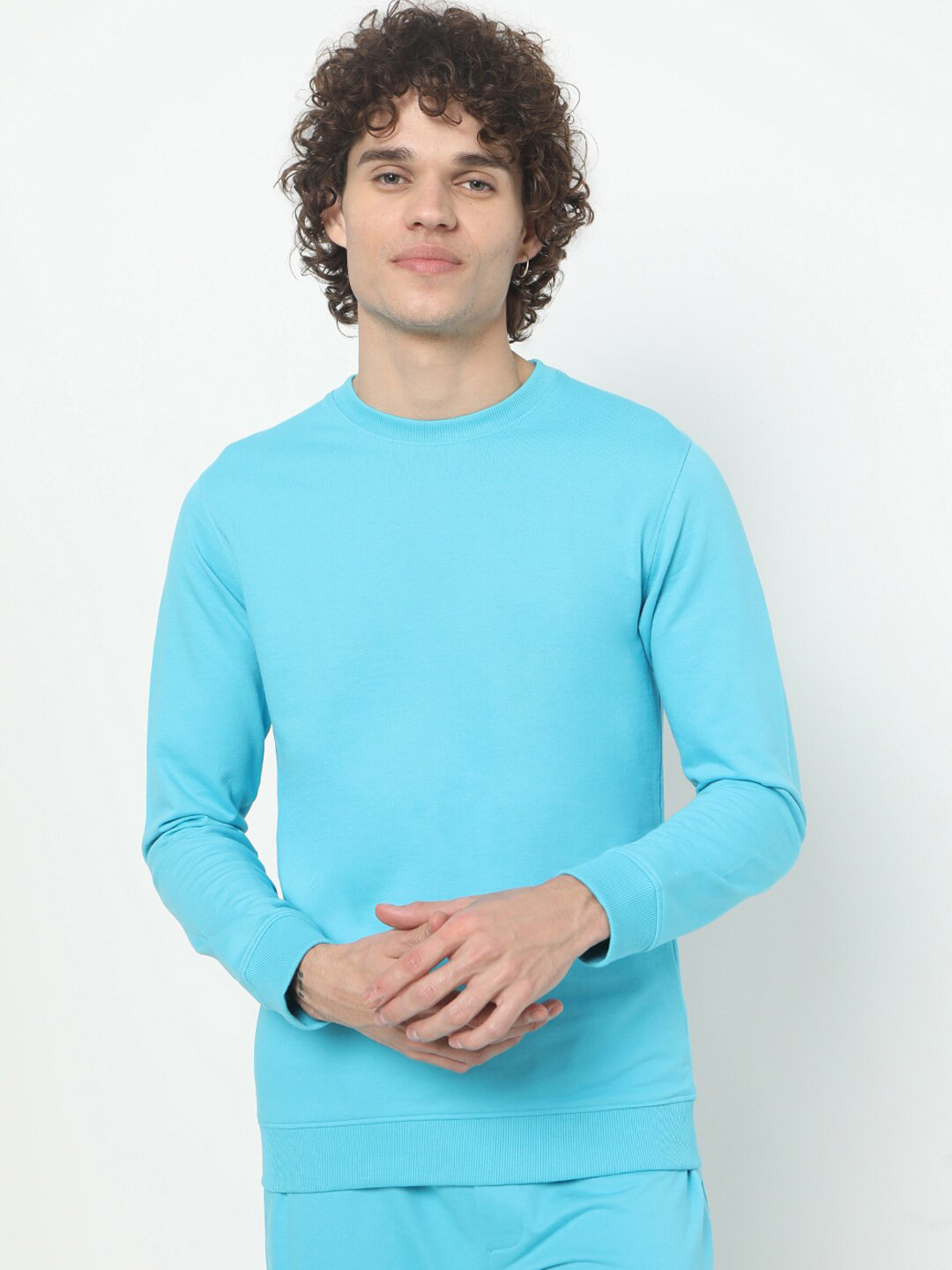 

Bewakoof Men Blue Cotton Sweatshirt