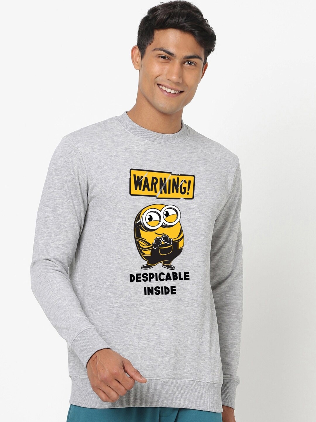 

Bewakoof Men Grey Printed Sweatshirt