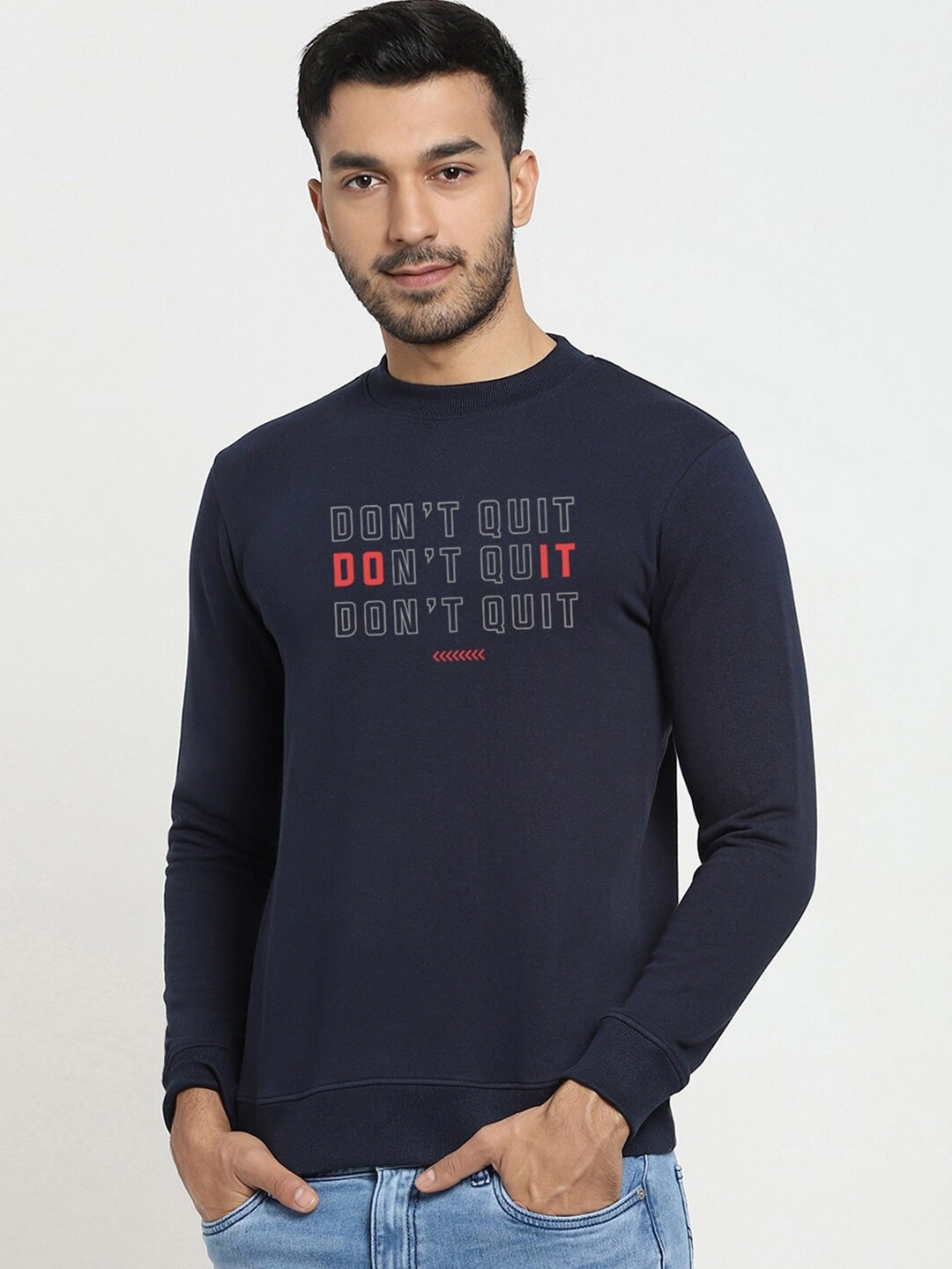 

Bewakoof Men Blue Printed Sweatshirt