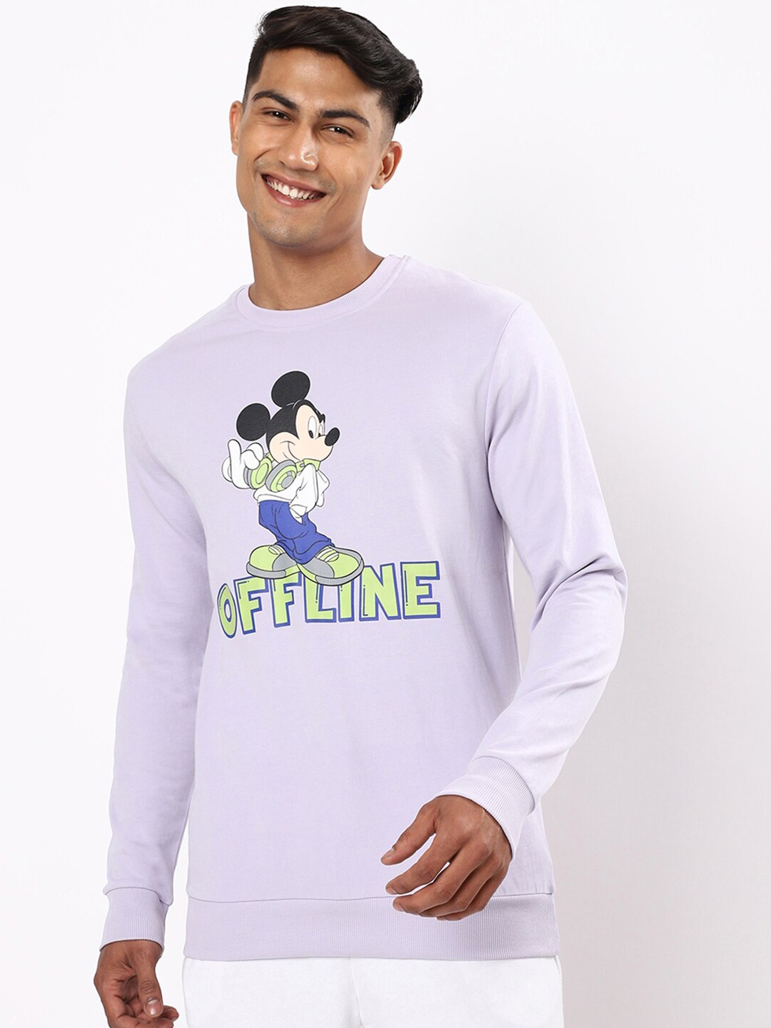 

Bewakoof Graphic Print Cotton Sweatshirt, Purple