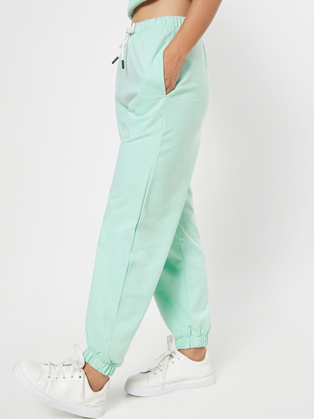 

Bewakoof Women Sea Green Solid Joggers