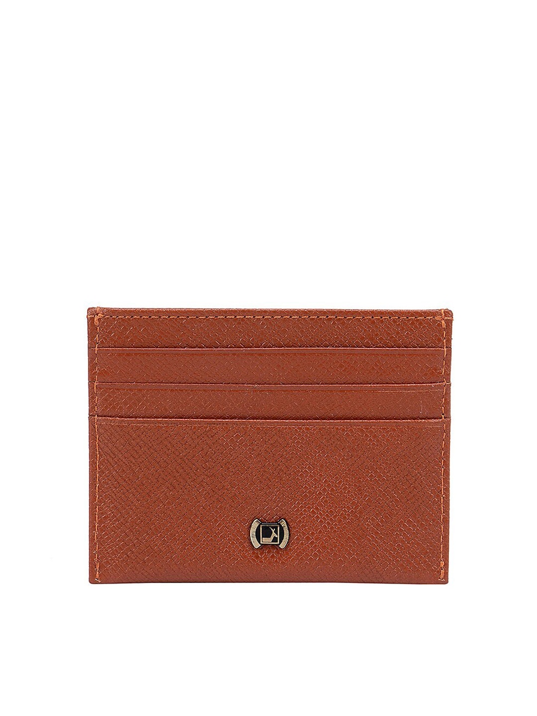 

Da Milano Men Textured Leather Card Holder, Rust