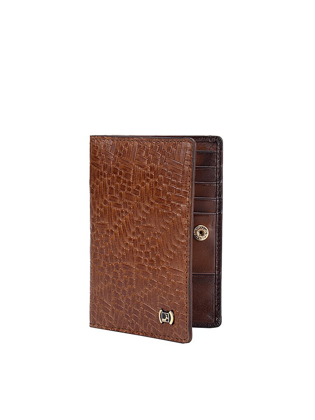 

Da Milano Men Textured Leather Card Holder, Brown