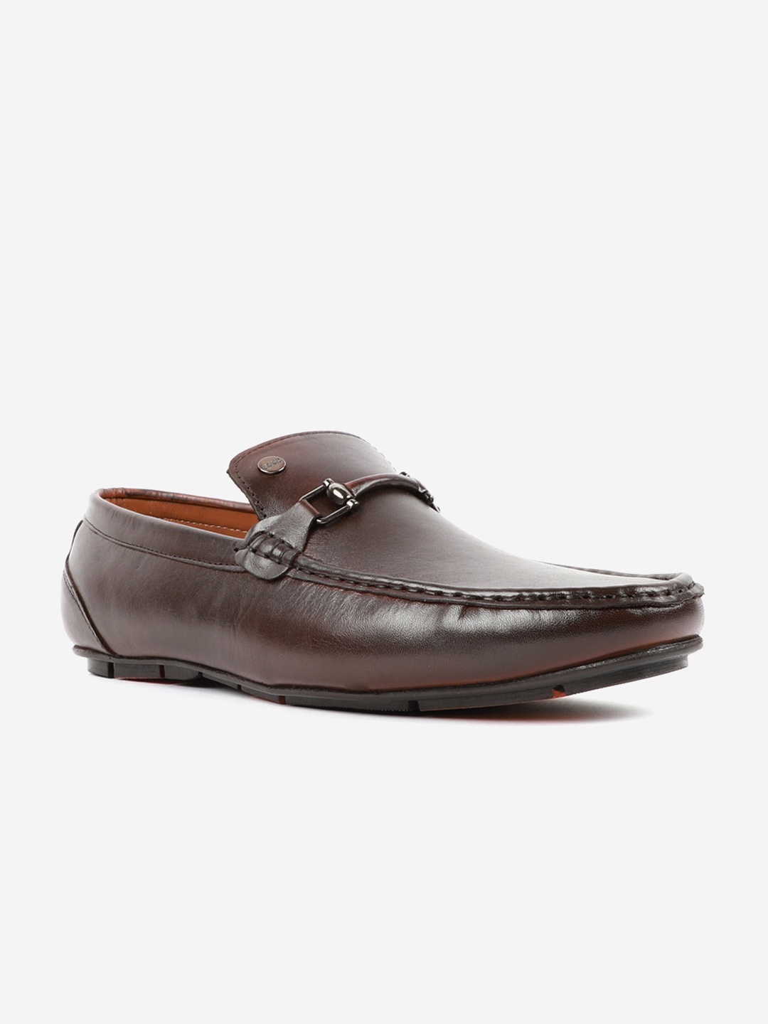 

Carlton London Men Coffee Brown Lightweight Leather Loafers