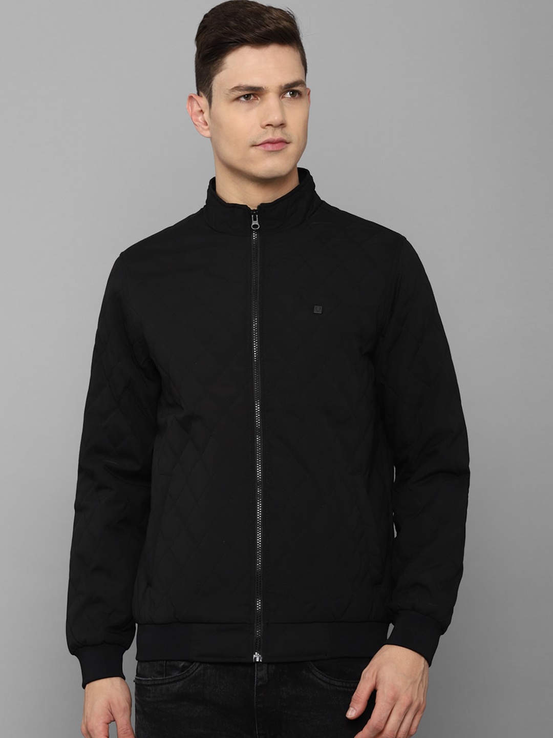 

Allen Solly Men Black Solid Quilted Jacket