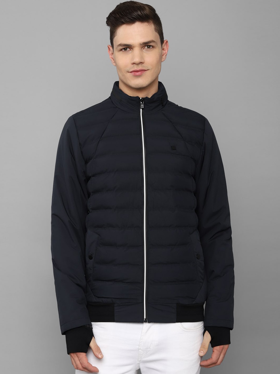 

Allen Solly Men Navy Blue Cotton Black Puffer Jacket