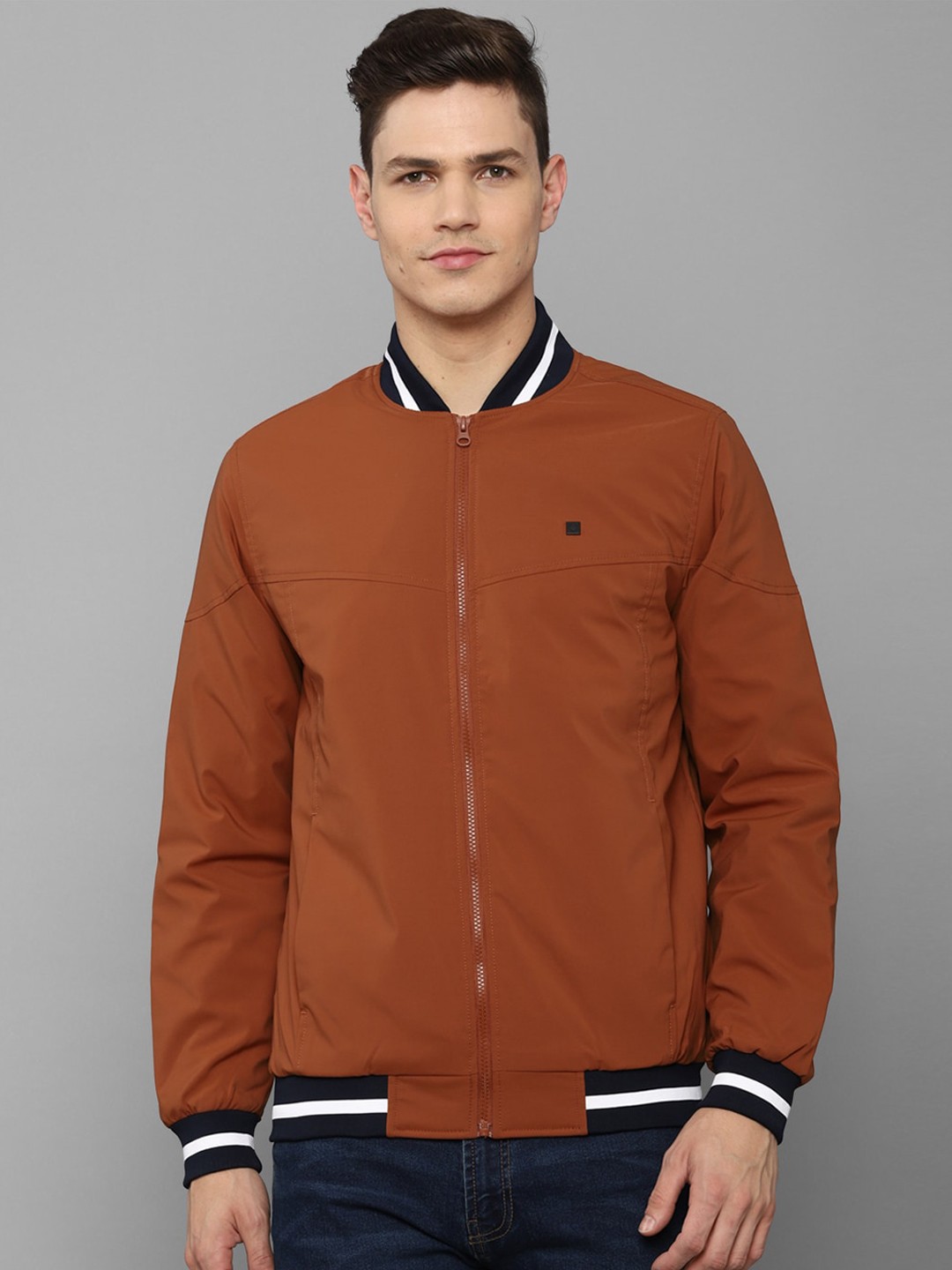 

Allen Solly Men Orange SolidBomber Jacket