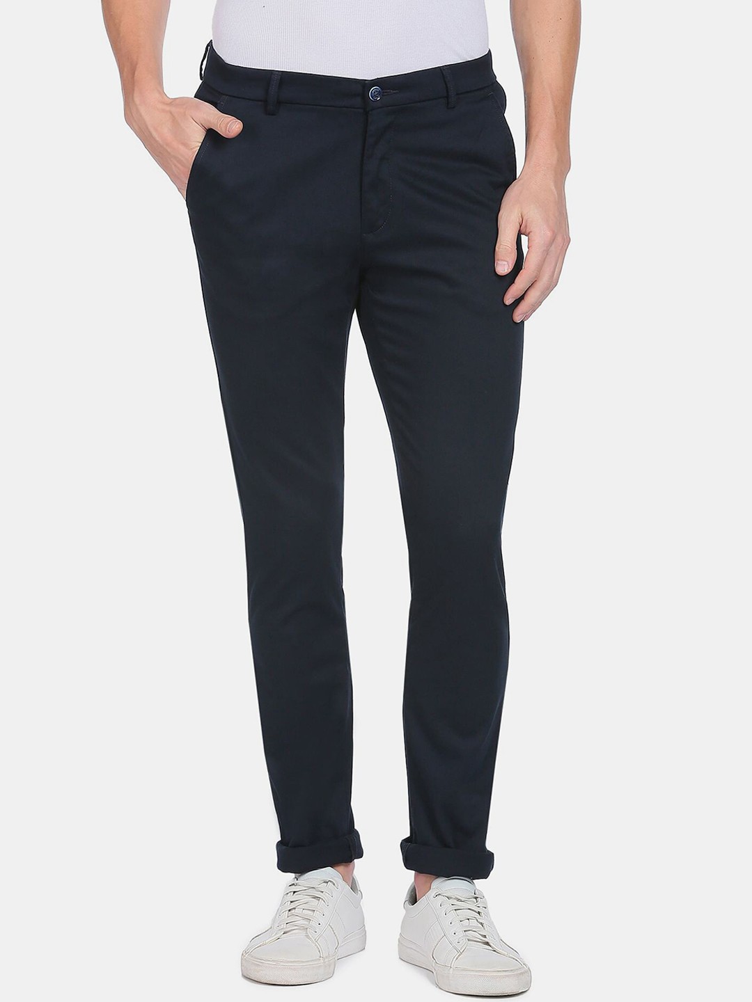

Arrow Sport Men Blue Skinny Fit Low-Rise Trousers