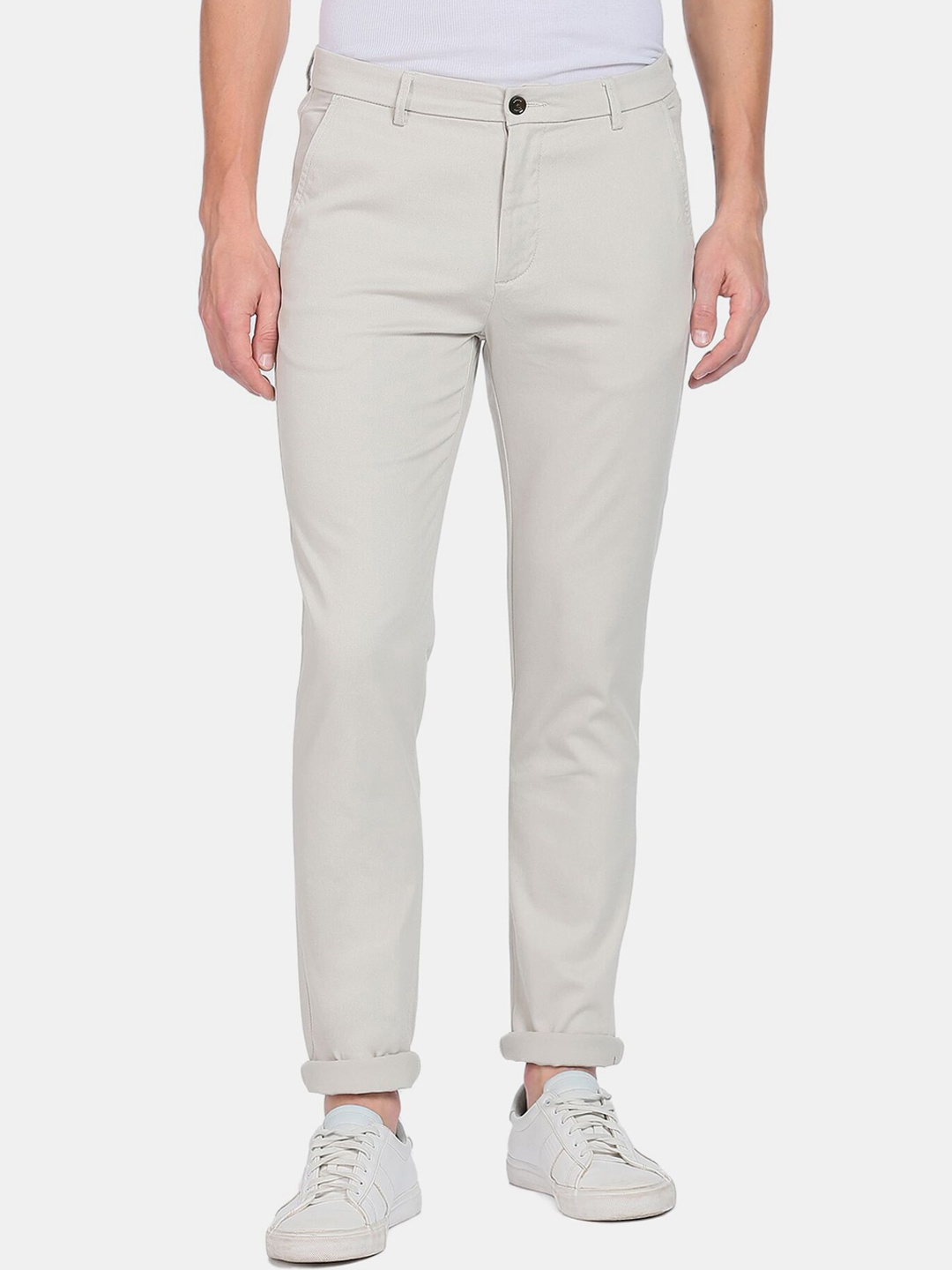 

Arrow Sport Men Beige Skinny Fit Low-Rise Trousers