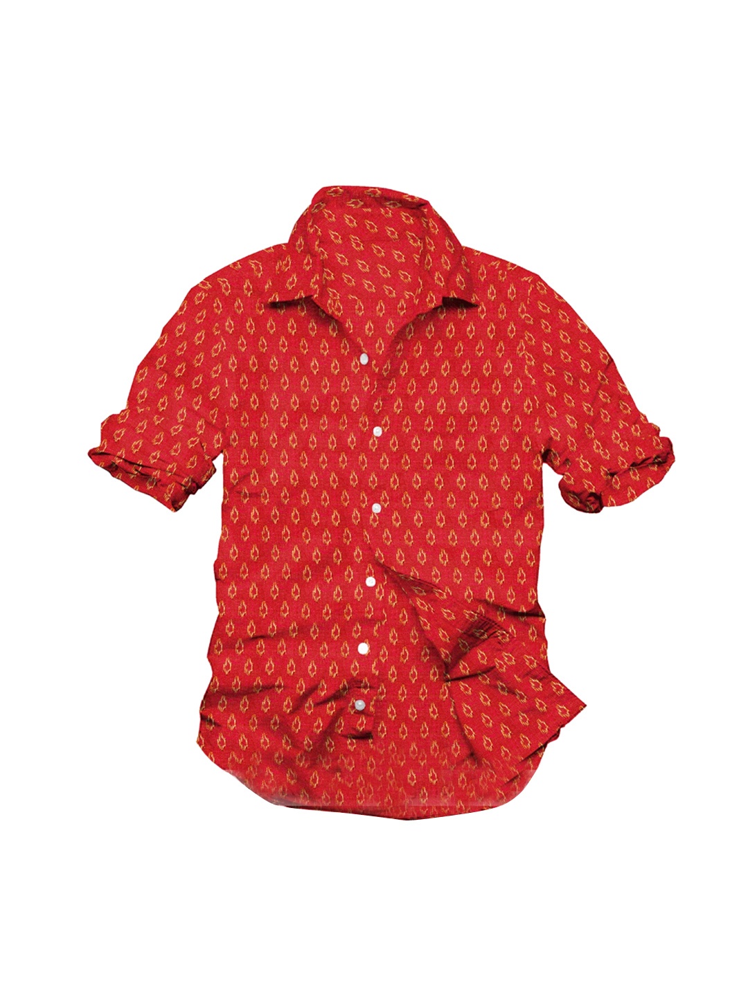

Linen Club Men Red Printed Pure Linen Sustainable Clothing Fabric