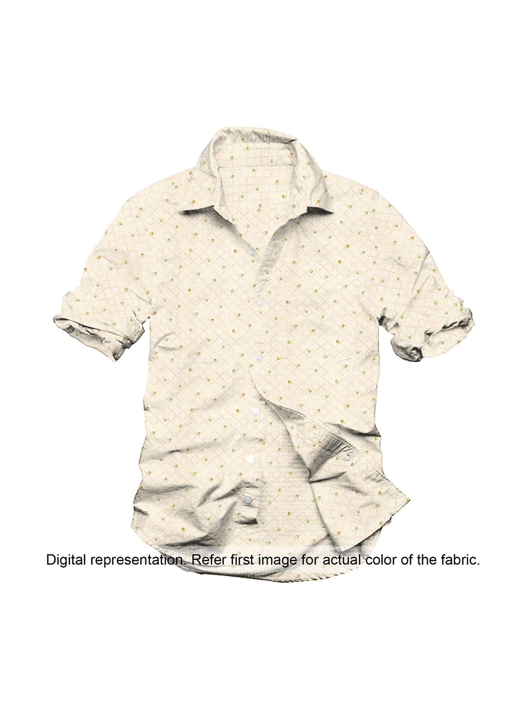

Linen Club Men Green & Peach-Coloured Printed Pure Linen Shirt Clothing Fabric
