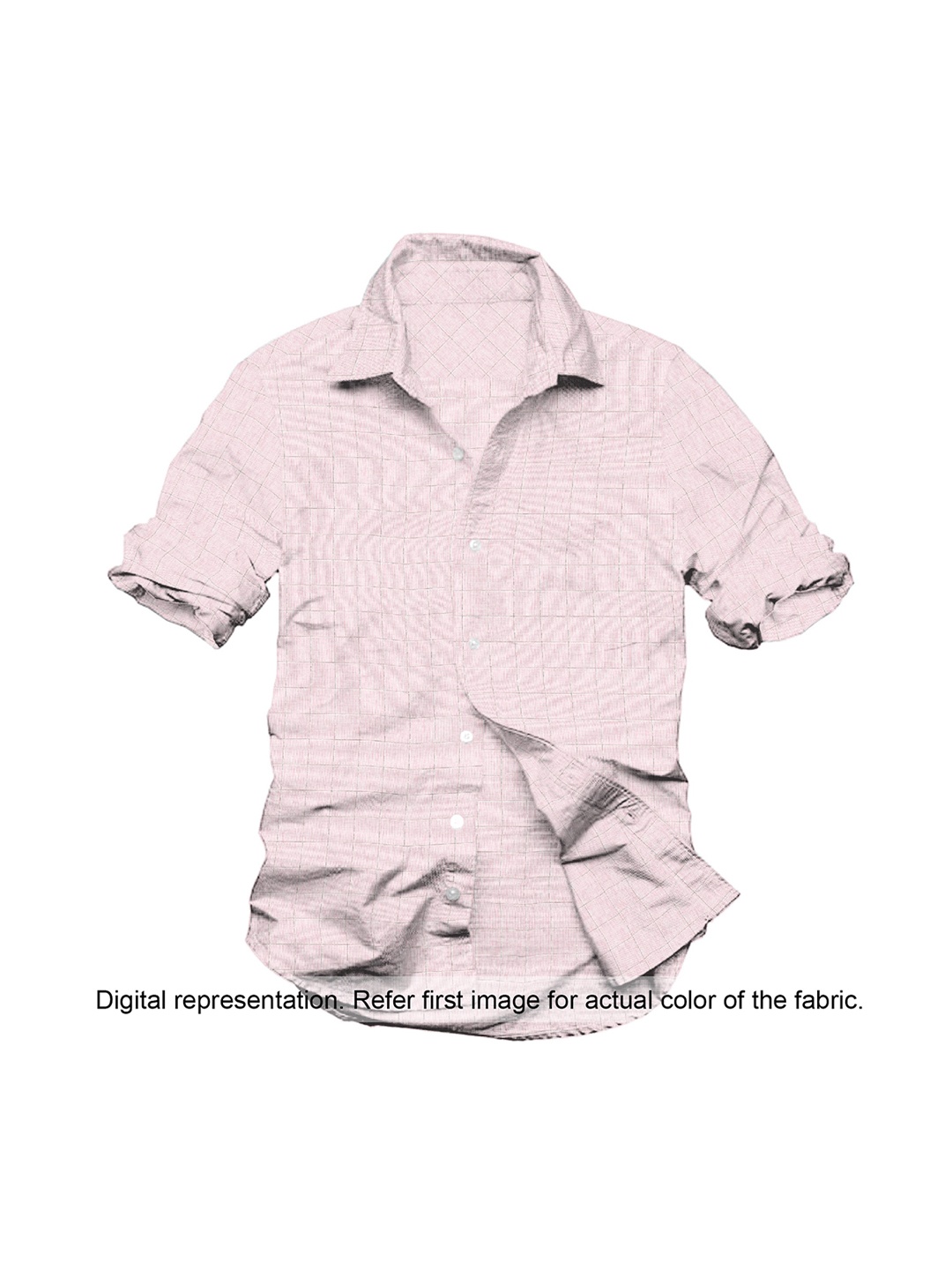 

Linen Club Men Pink Checked Pure Linen Shirt Clothing Fabric