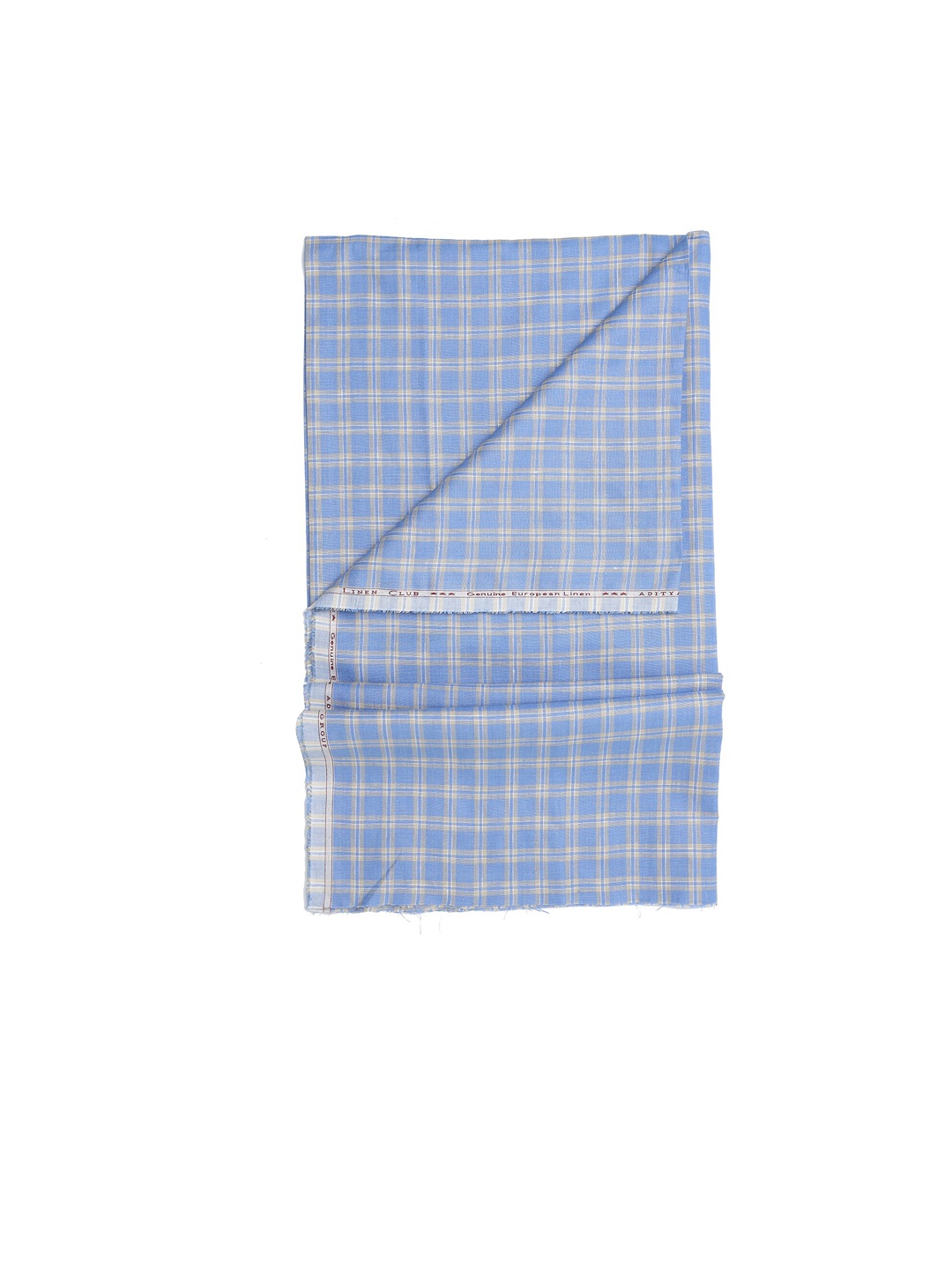 

Linen Club Men Blue Checked Pure Linen Shirt Clothing Fabric
