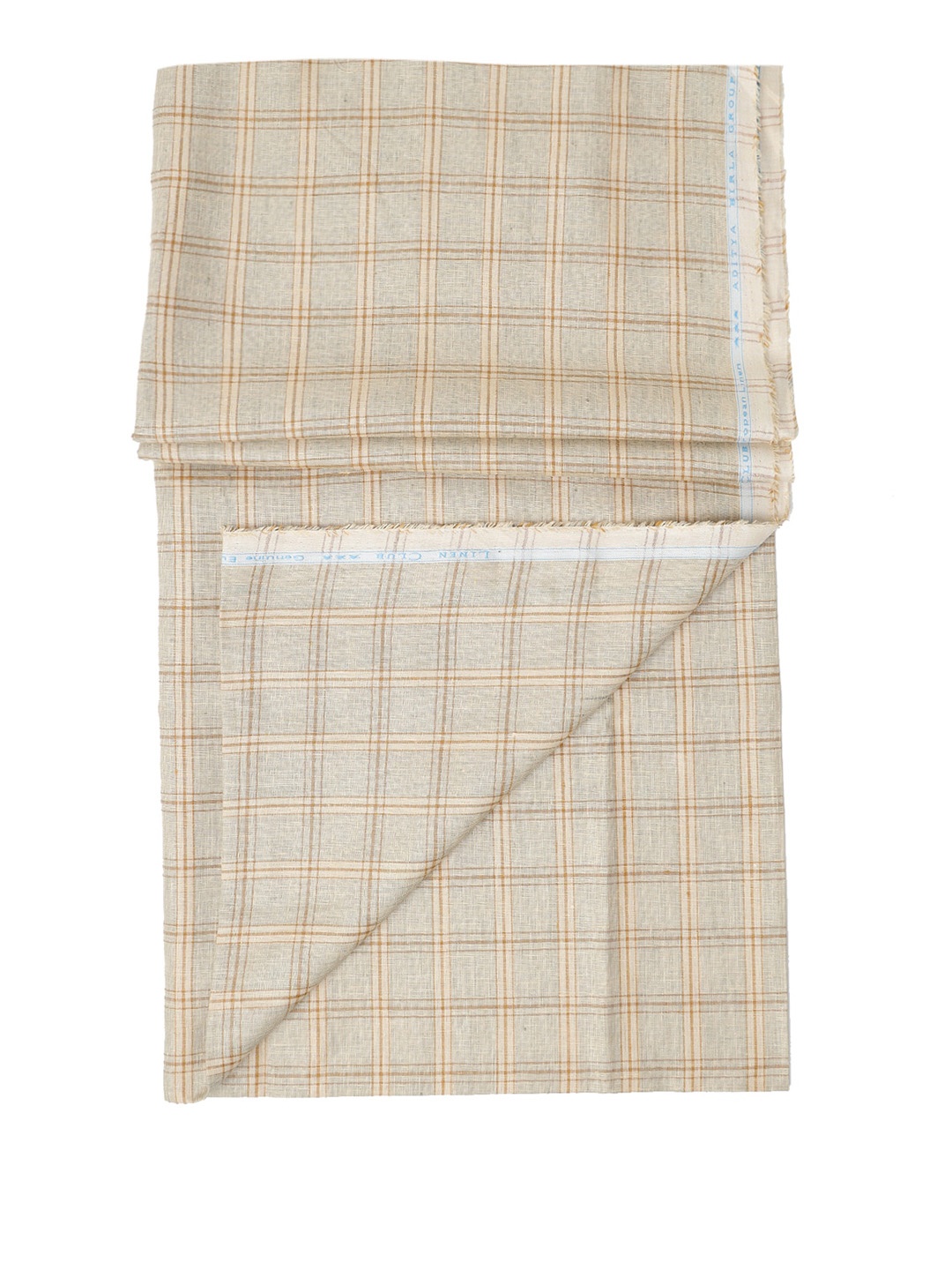 

Linen Club Men Orange & White Checked Pure Linen Shirt Sustainable Clothing Fabric