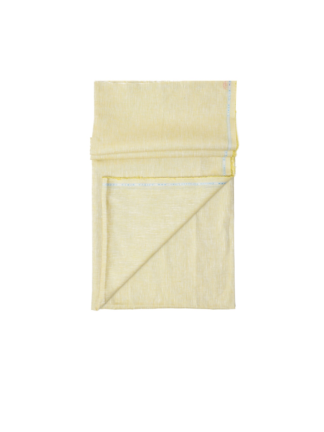 

Linen Club Men Yellow Solid Pure Linen Shirt Clothing Fabric