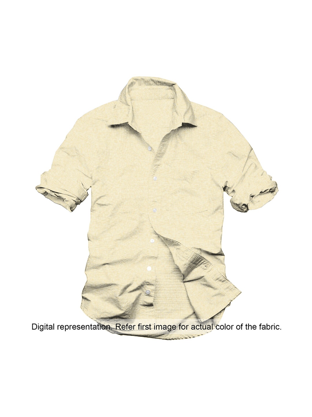 

Linen Club Men Yellow Solid Pure Linen Shirt Sustainable Clothing Fabric