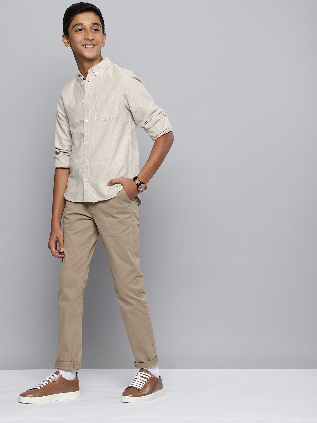 

Nautica Boys Slim Fit Trousers, Khaki