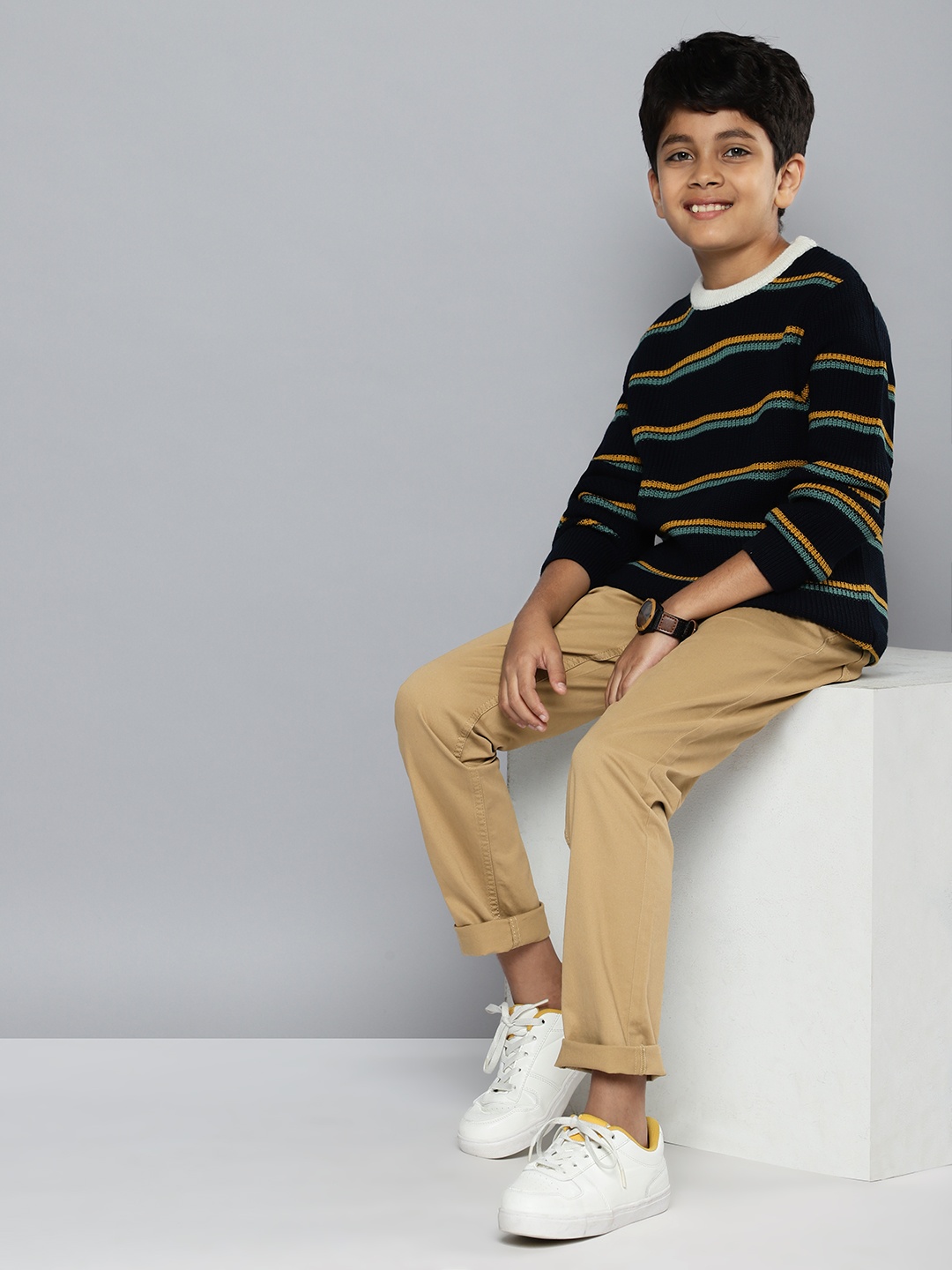 Nautica Boys Regular Fit Chinos, Brown