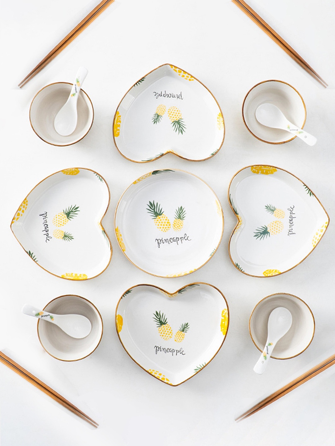 

Nestasia White & Yellow 17 Pieces Printed Ceramic Glossy Dinner Set