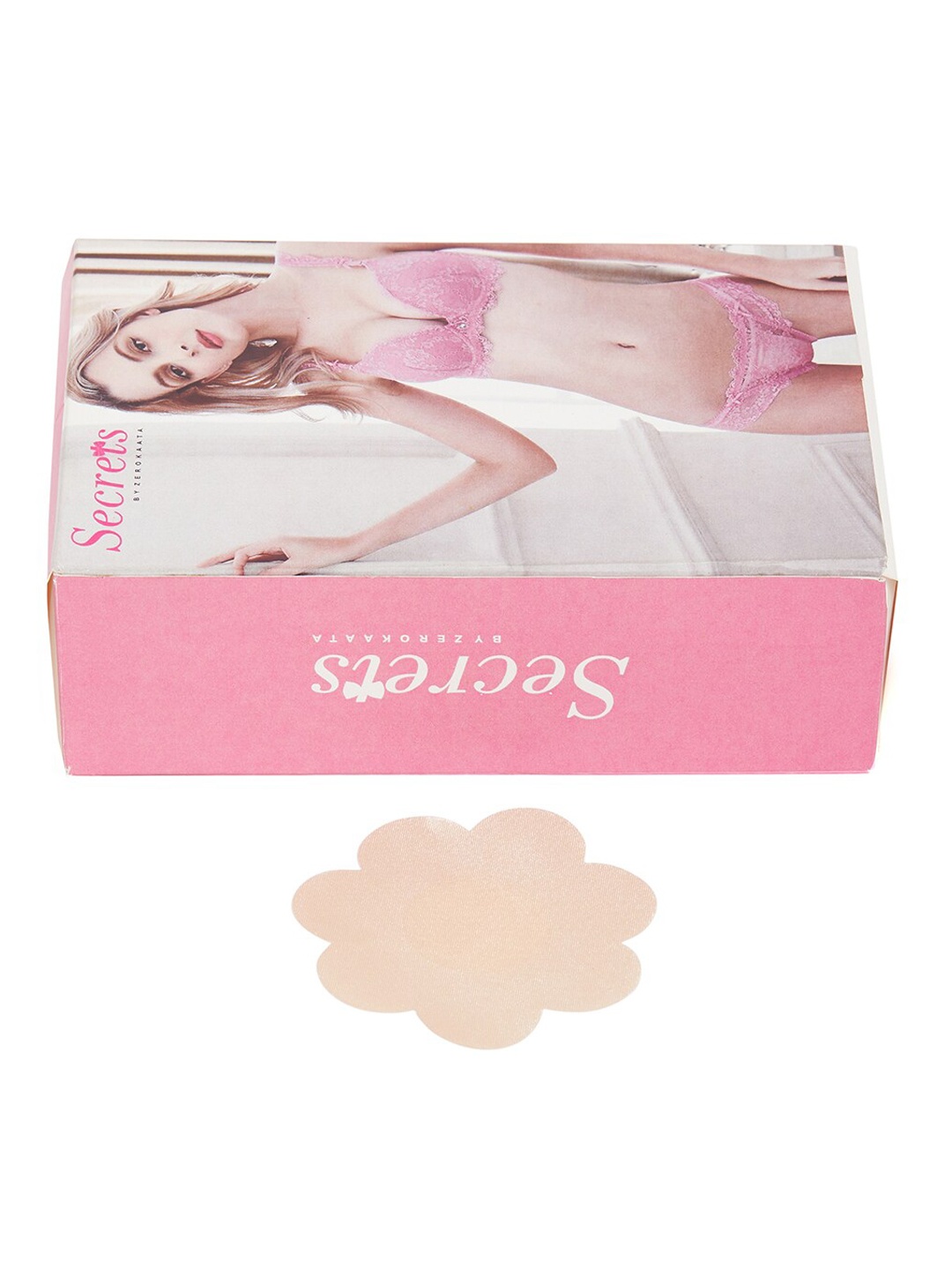 

SECRETS BY ZEROKAATA Women Set of 20 Nude Flower shaped satin Nipple Pasties